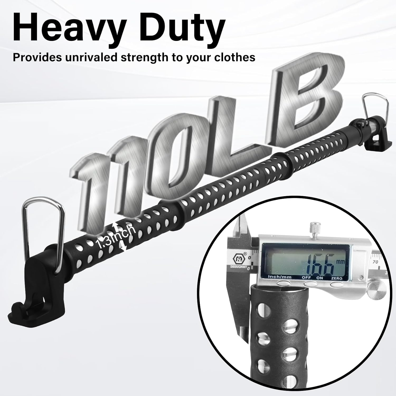 UEGHNS Car Clothes Hanger Bar, Clothes Rack for Car Telescopic Adjustable 31.6-54Inch, Heavy Duty Car Clothes Rack Suitable for Cars, Trucks, Suvs, Rvs, Road Trippers, Rvs.(34-53.3Inch) image number 2