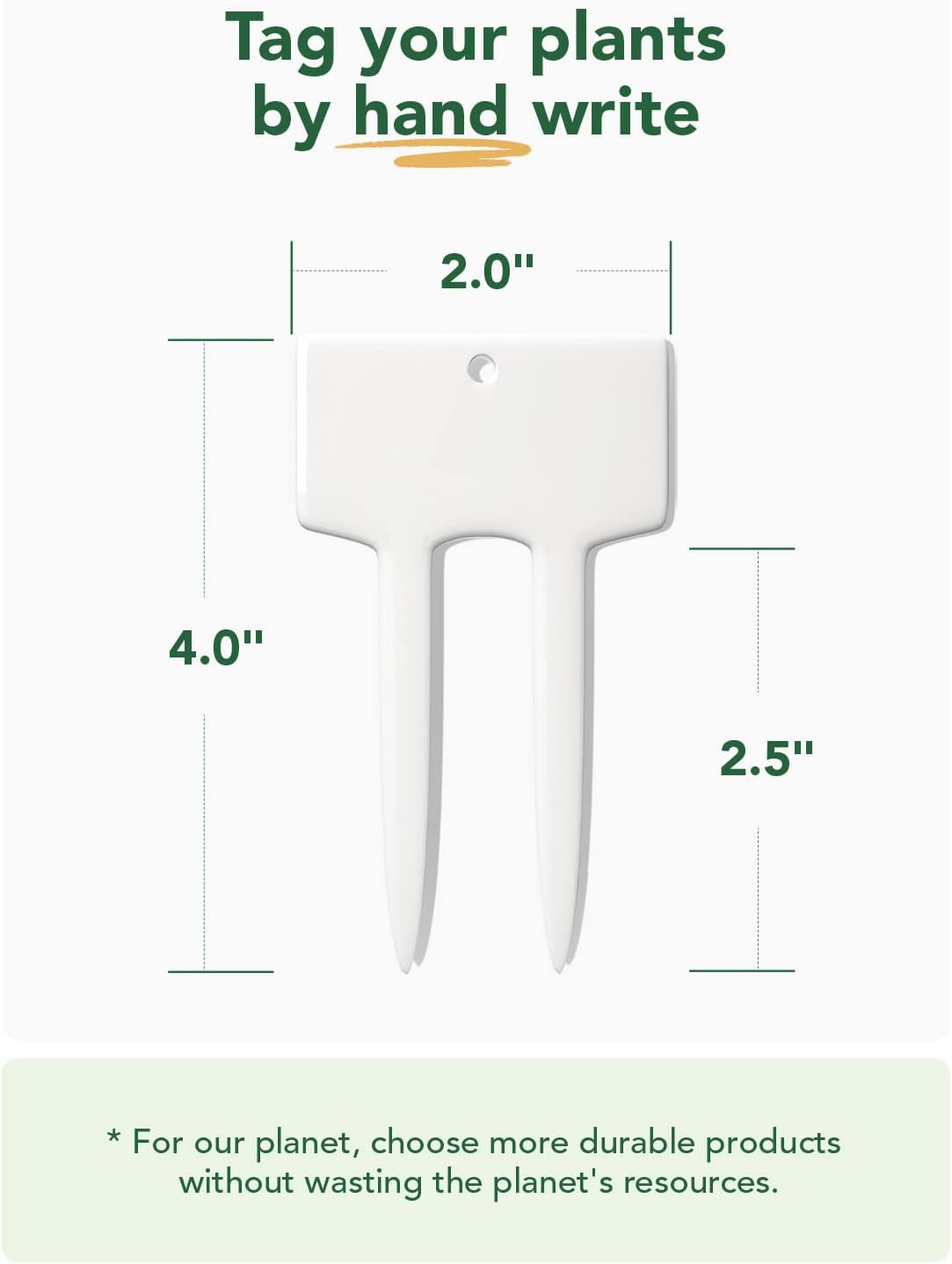 Plant Labels, Ceramic Garden Markers, Herbs Succulent Name Tags, Supplies for Seeding Pot Potted Plants Raised Bed, Indoor & Outdoor, Reusable Waterproof - Set of 12, White image number 5