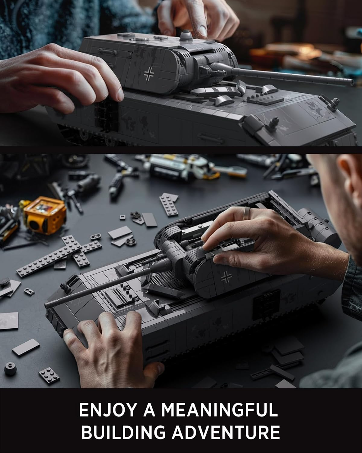 Nifeliz Maus Tank Building Sets for Adults, WW2 Model Military Panzer VIII Tank for Military Fans, Army Model to Build and Display, Collectible Gifts (2272 PCS, NF10289) image number 5