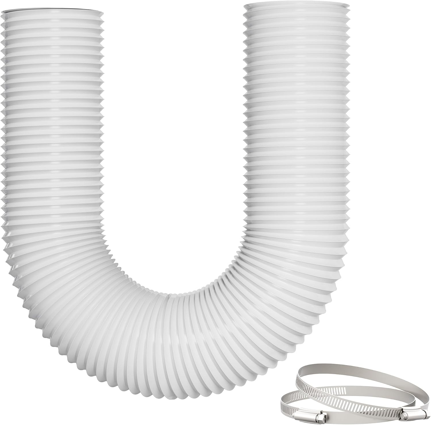 Yrichtra Exhaust Hose Diameter 150 Mm, 5 M Flex Pipe, Heat Insulating, Noise Reducing, Tear-Resistant, Cuttable, No Chemical Odour, with Clips, Flex Hose for Dryers and Ventilation Hose, Black