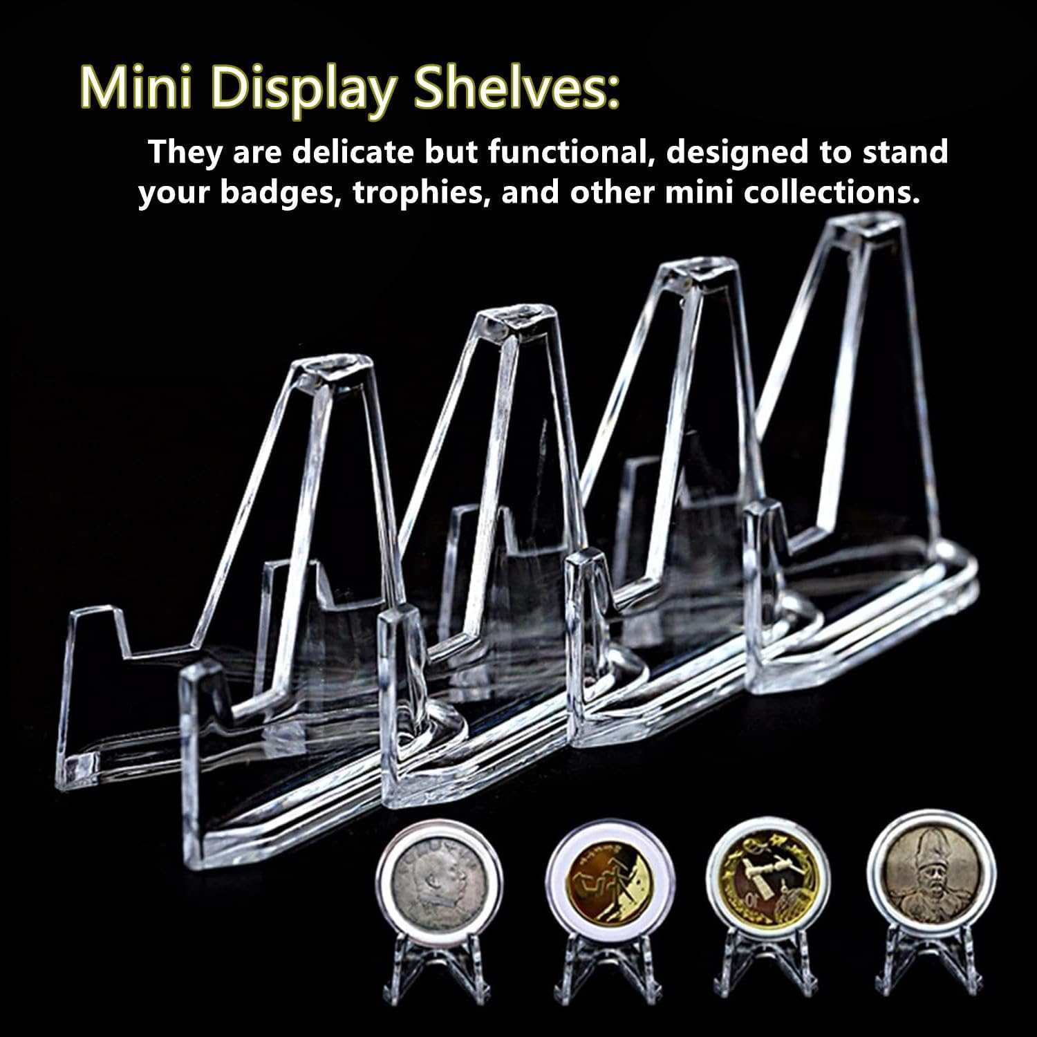 Card Display Stand, Acrylic Card Display Clear Mini Card Stands Sports Card Holder for Display Challenge Medals Baseball Card Trading Cards Coin Graded Card(30 Packs) image number 4