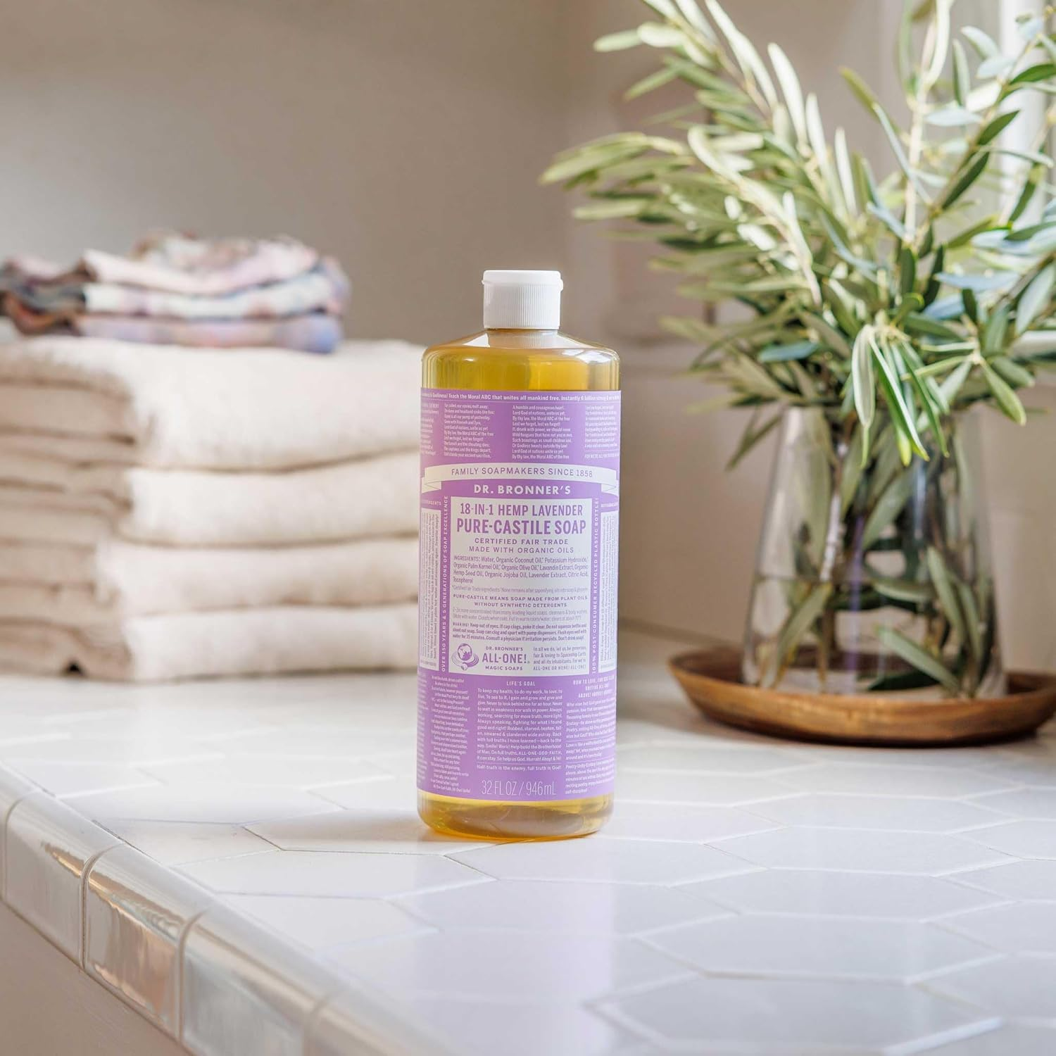 Dr. Bronner'S - Liquid Castile Soap 2-Pack - Eco-Friendly Cleaning Solution - Lavender - 2X946Ml image number 3