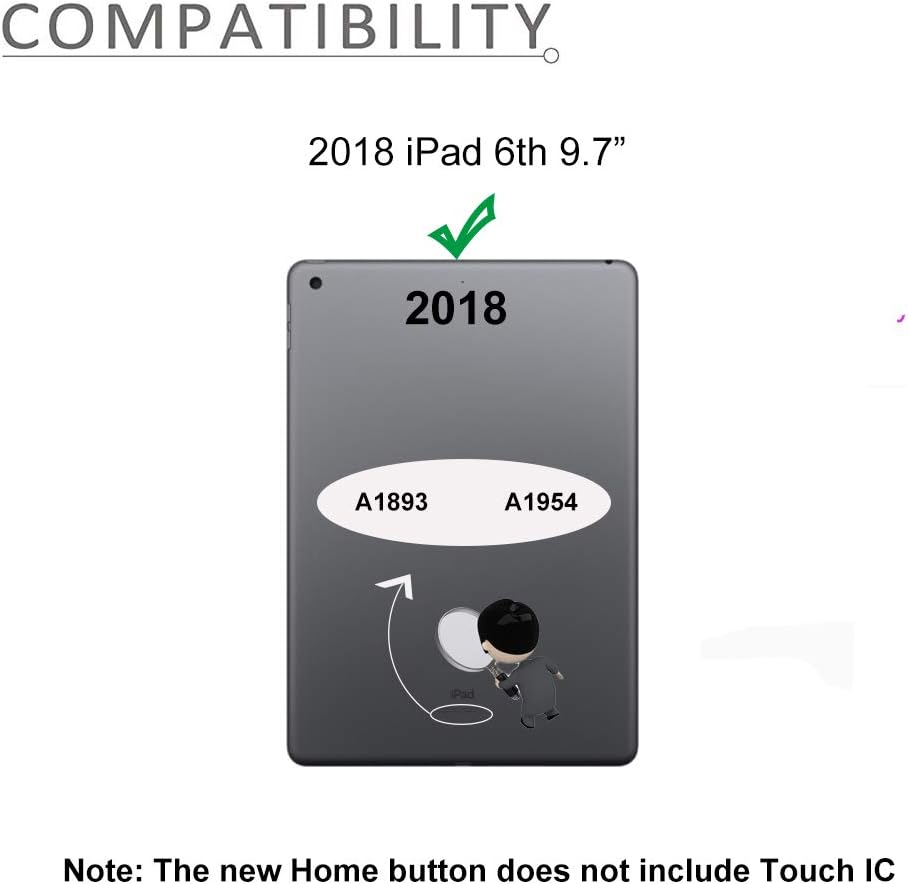 A1893 A1954 Screen Replacement Kit for Ipad 6 (6Th Gen) Digitizer Touch Glass 6Th Generation 9.7 Inch 2018 with Home Button Full Repair Tools Video Guide - Air 1St image number 4