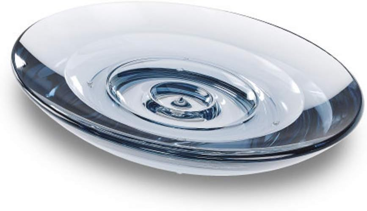 Umbra Droplet Dish Container for Bathroom-Acrylic Holder for Bath Sink-Nicely Fits into Amenity Tray and Holds the Soap Bar Preventing It from Dirt and Ensures Zero Waste, Denim image number 1