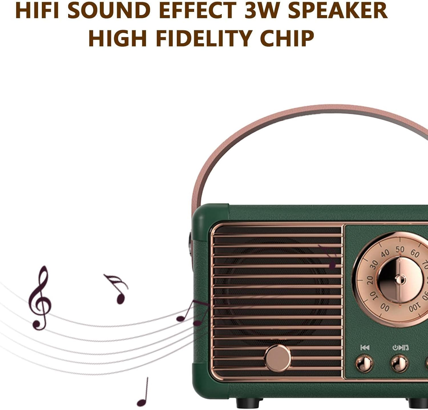 Retro Radio - Retro Decor with Stereo Sound Rich Bass - Blue-Tooth 5.0 Heavy Bass Music Player, 4-5H Long Playtime, Outdoor Speaker for Home,