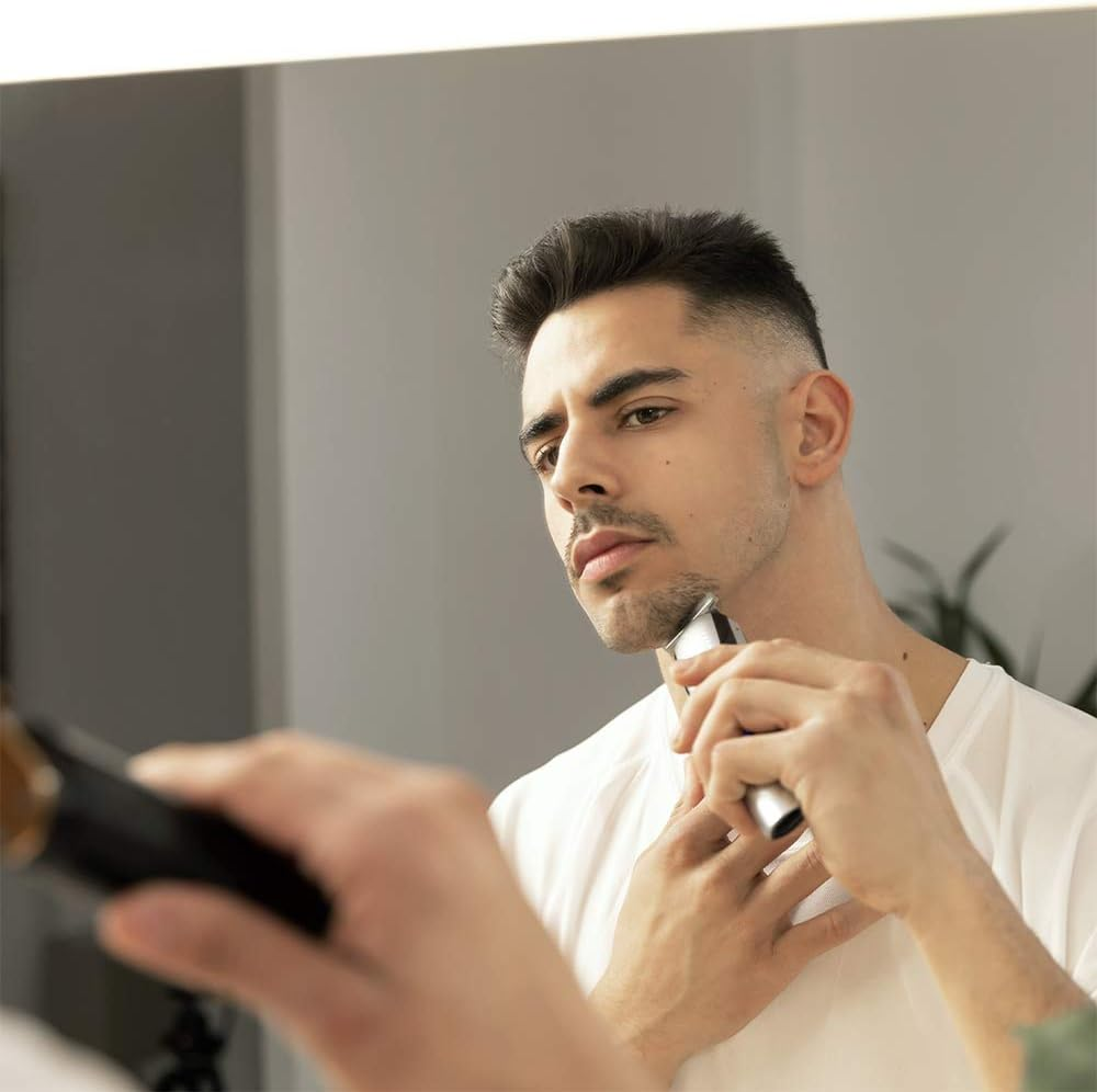 Cecotec Precisioncare 5-In-1 Waterproof Hair Trimmer with 60 Minutes Autonomy, Titanium Coated Stainless Steel Blades, Nonstop Function, Adjustable Comb with 9 Length Settings