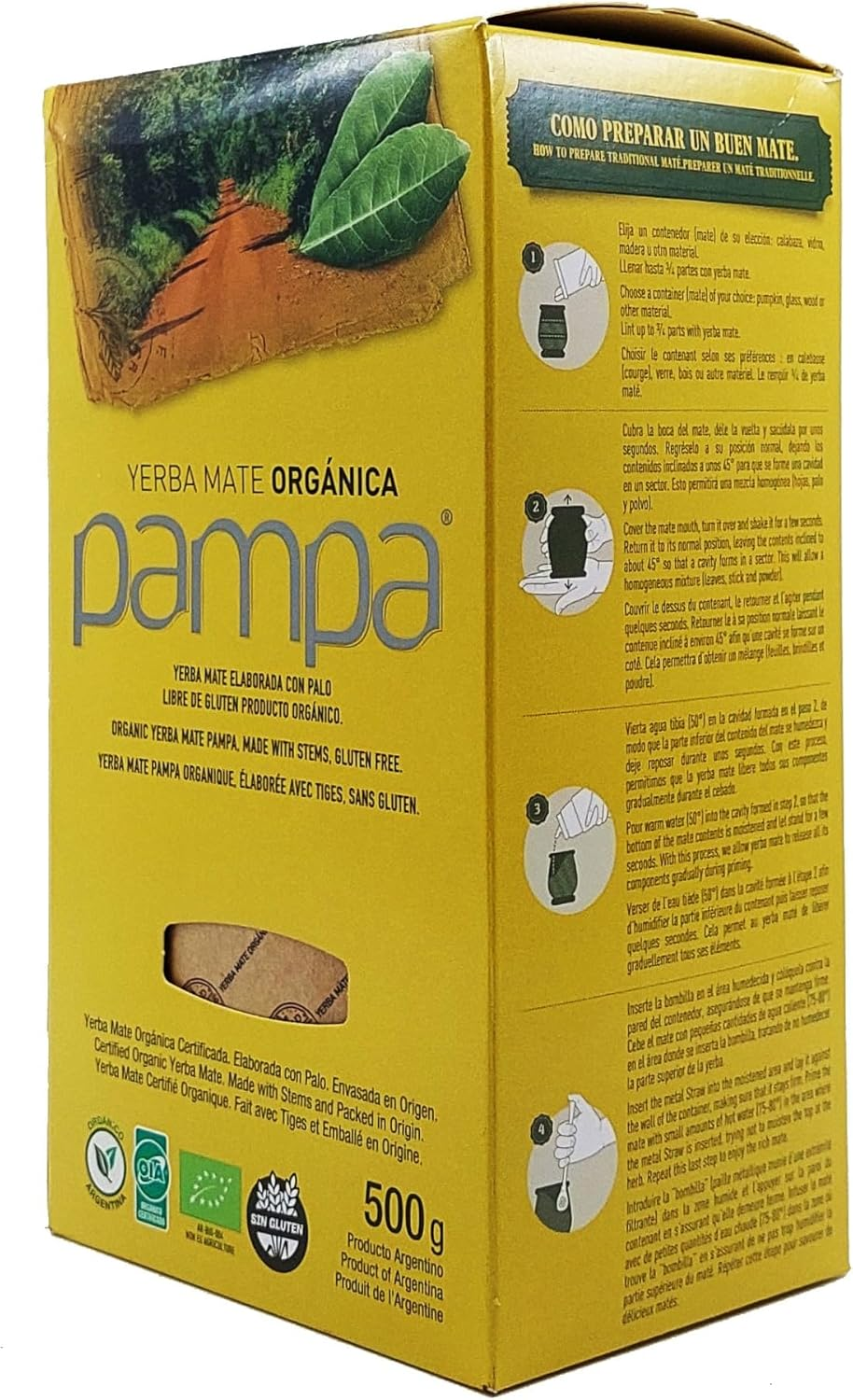 Pampa Organic Yerba Mate Traditional Tea, 500 G image number 4