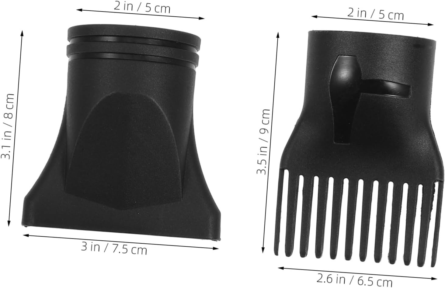 Luxshiny 2Pcs Hair Dryer Attachment Nozzle High Temperature Resistant Blow Dryer Diffuser Narrow Concentrator for Versatile Styling Compatible with Brands image number 2