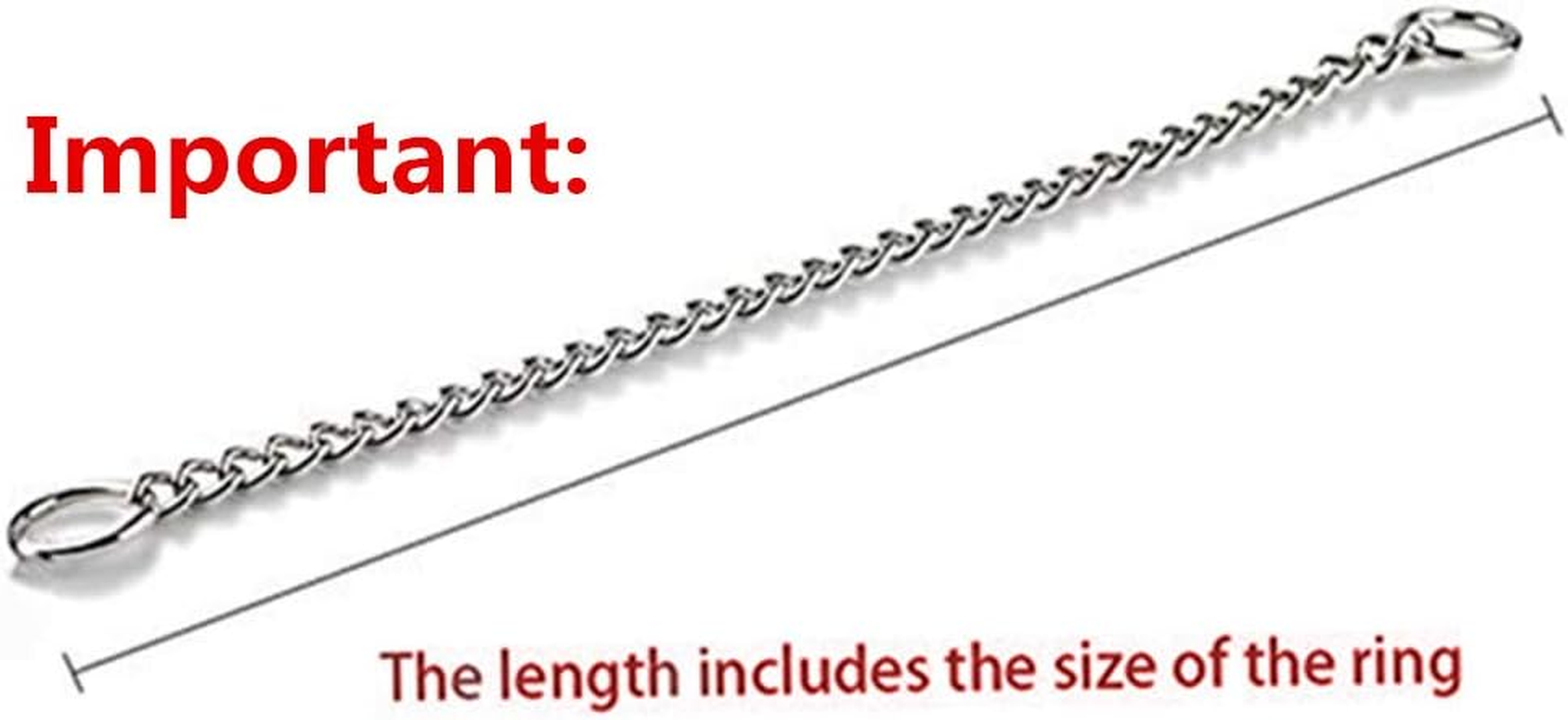 JWPC Stainless Steel P Chock Metal Chain Training Dog Pet Collars Necklace Walking Training Pet Supplies for Small Medium Large Dogs,50Cm image number 3