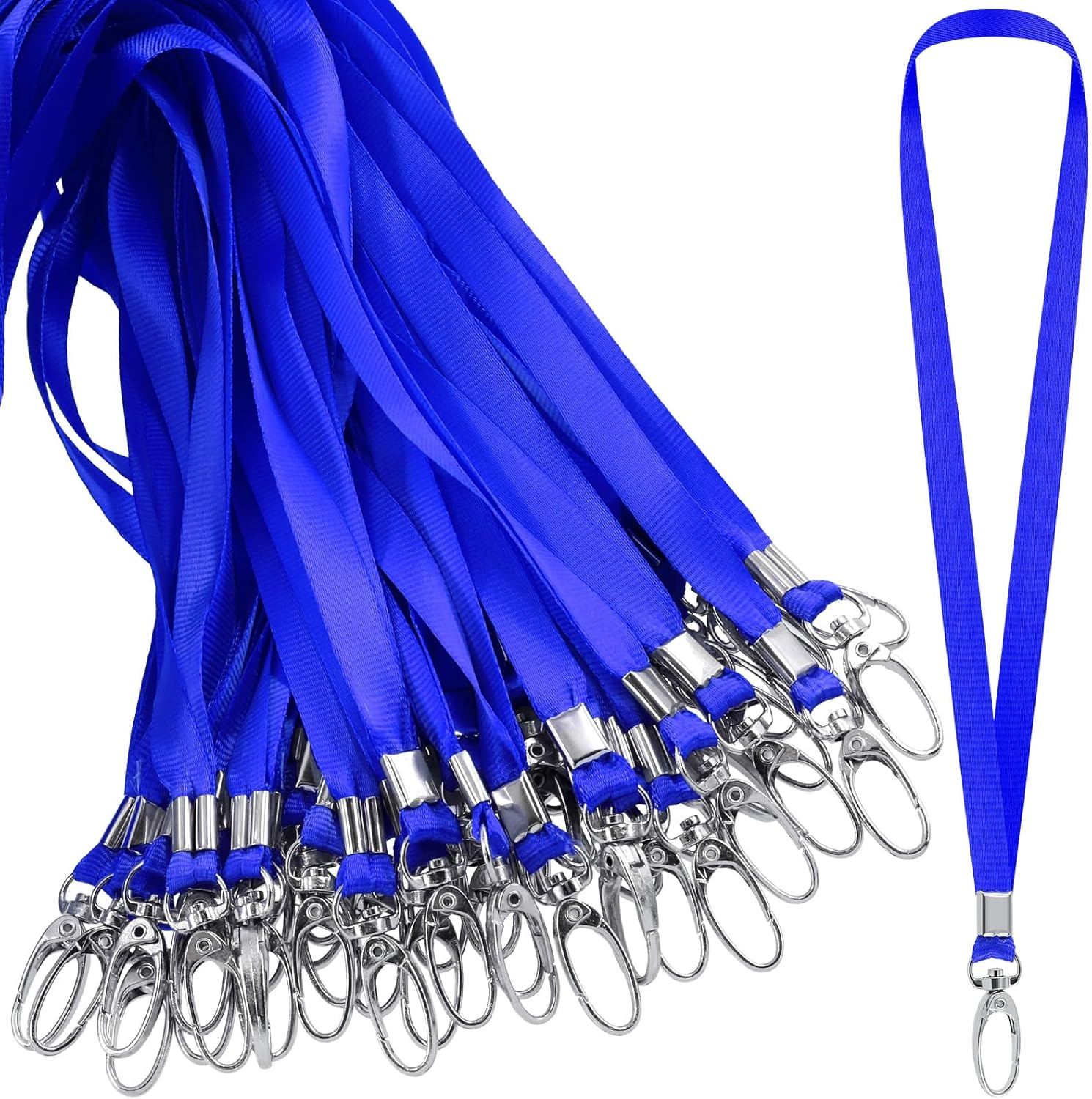 Glarks 50Pcs Lanyards Bulk Purple Lanyard Flat Nylon Clip Swivel Hooks ID Badges Lanyard with Clip for Office ID Badges Key Chains
