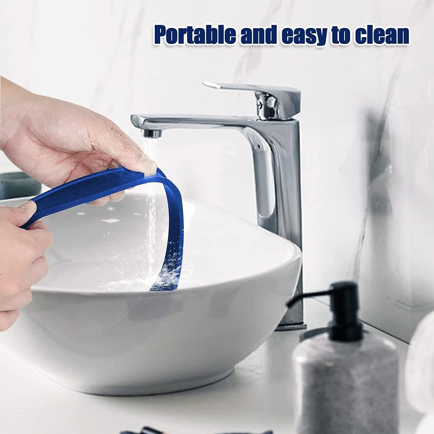 2PC Neckline Shaving Template and Hair Trimming Guide, High-Grade Curved Durable Silicone Haircut Band for DIY Home Haircuts Fade and Taper Guide for Clippers, Black and Blue image number 2