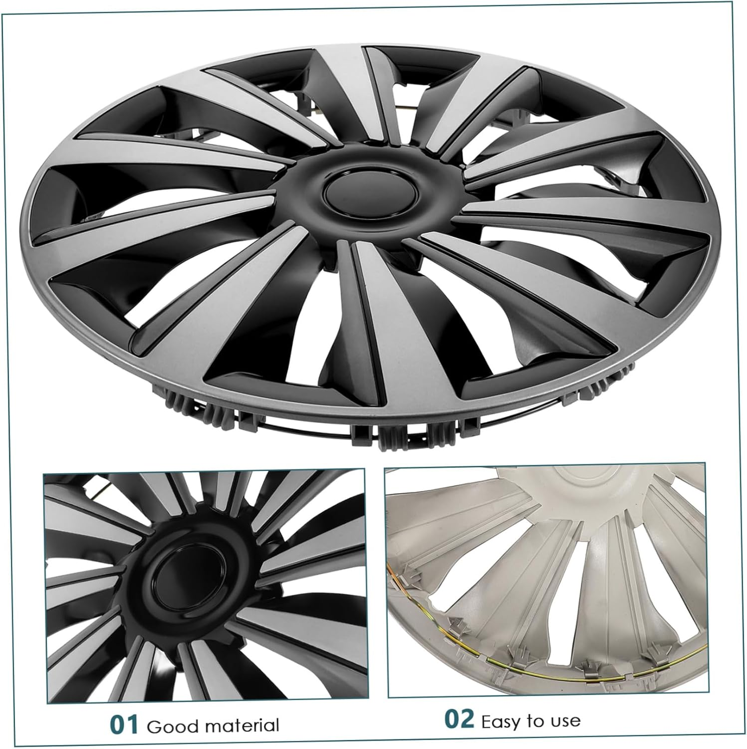 Generic Automotive Hubcap Covers Wheel Rim Protection Easy Installation Wheel Covers for Stylish Enhancement and Robust Durability Suitable for City and Rural Driving