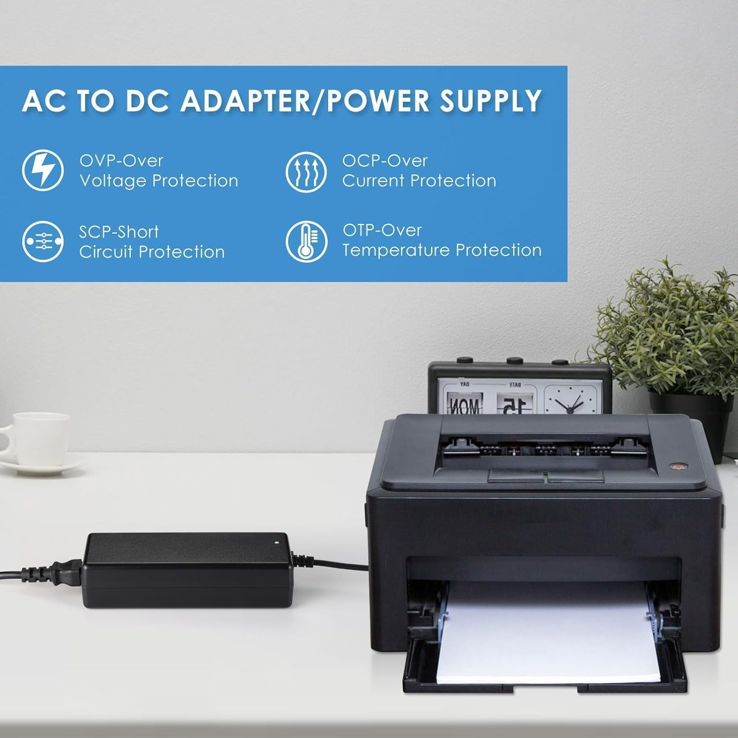 48V5A Power Adapter Supply for Home Audio Bluetooth Stereo Receiver Amplifier Mini Hi-Fi Class D Integrated Amp,R LED Lighting, CCTV, 3D Printers, Poe Switch,And Video Conference Systems. image number 6