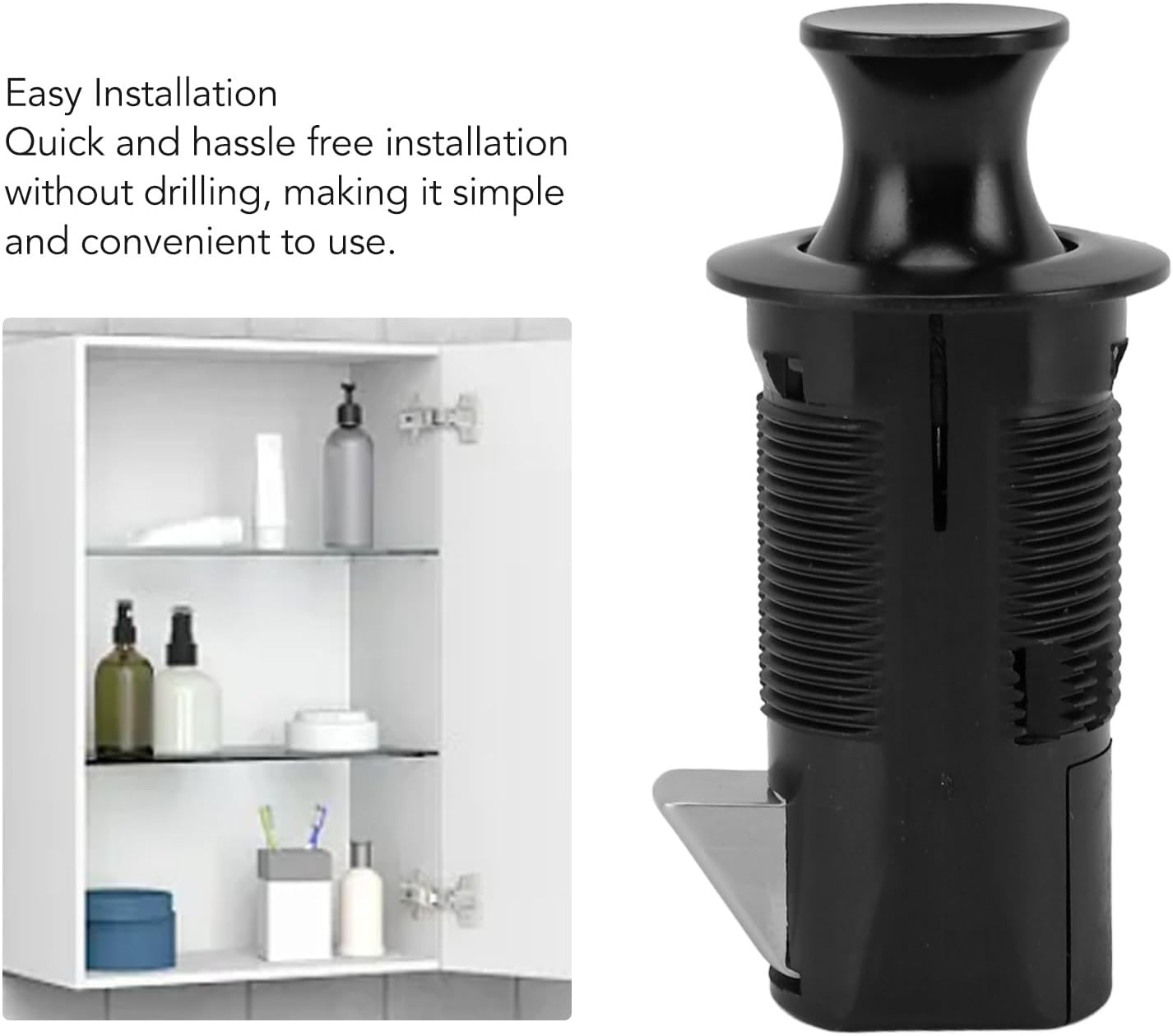 Cabinet Lock Child Safety Lock Prevents Accidental Opening with round Knobs for Various Cabinet Doors Black image number 2