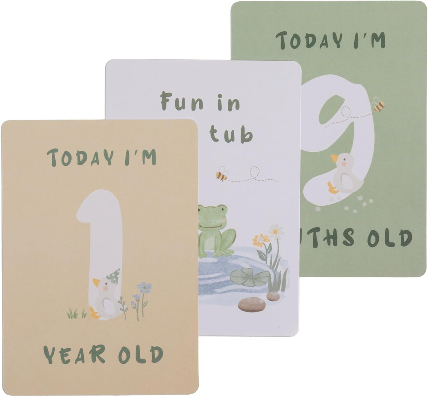 Living Textile Baby Monthly Milestone Cards &ndash; 13 Double-Sided Jungle Animal Photo Props &ndash; Capture Baby Milestones from Newborn to 1 Year &ndash; Baby Shower Gifts (Tractor Ride)