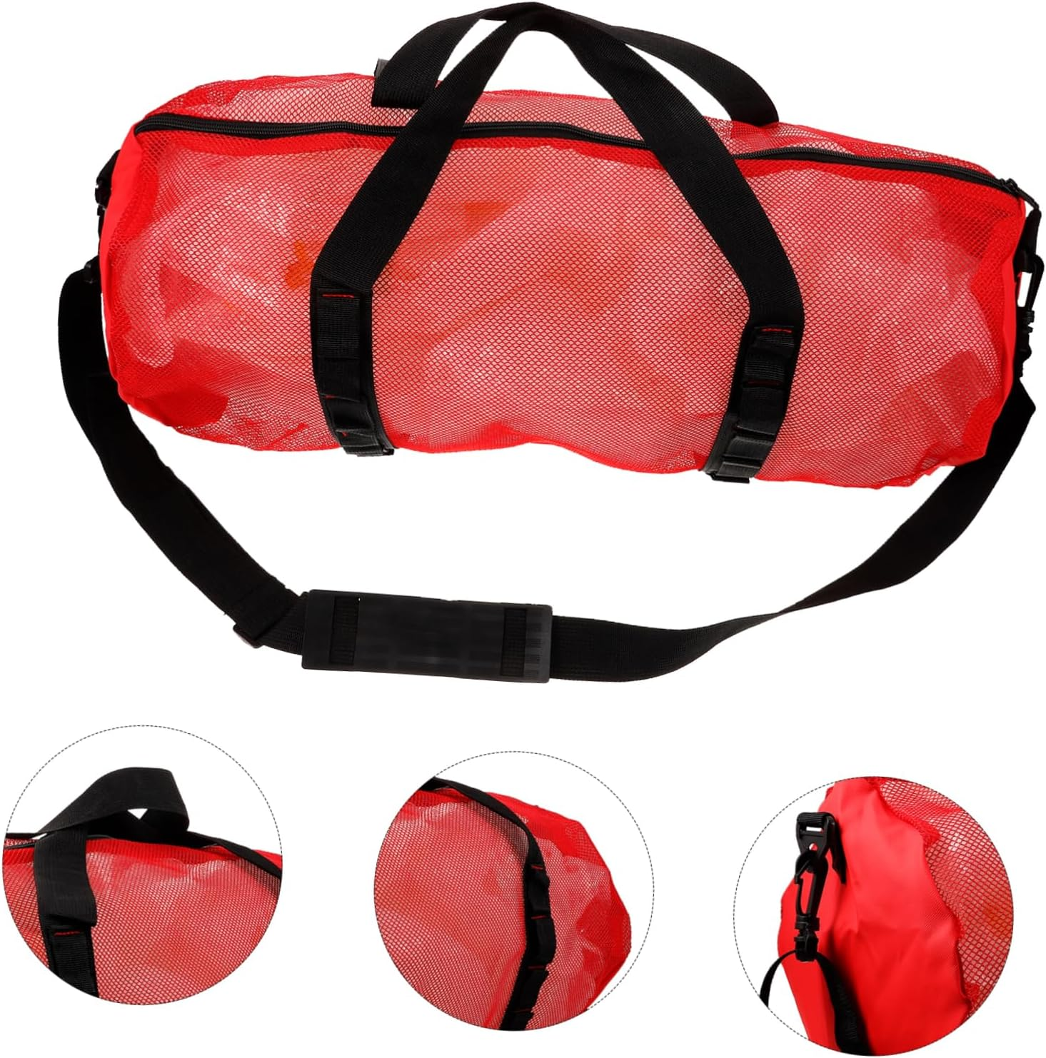 Large Mesh Beach Tote Bag for Swimming Gear Portable Nylon Storage Handbag for Clothes Towels Accessories for Pool and Seaside Activities image number 5