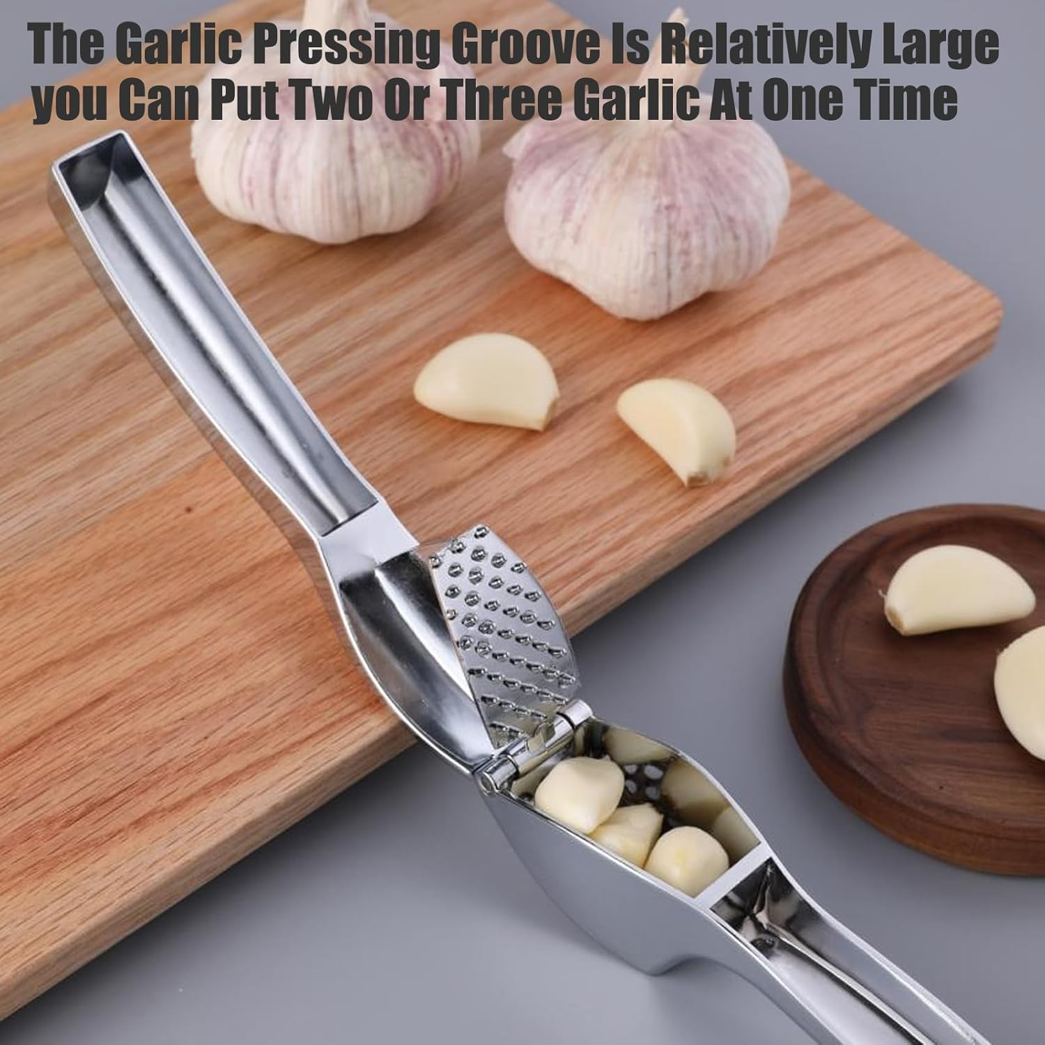 Jidyllic Premium Garlic Crusher,Heavy Duty Garlic Crusher and Mincer Garlic Press with Handle Manual Garlics Press Professional Kitchen Gadgets for Chopped Vegetables Uses image number 3