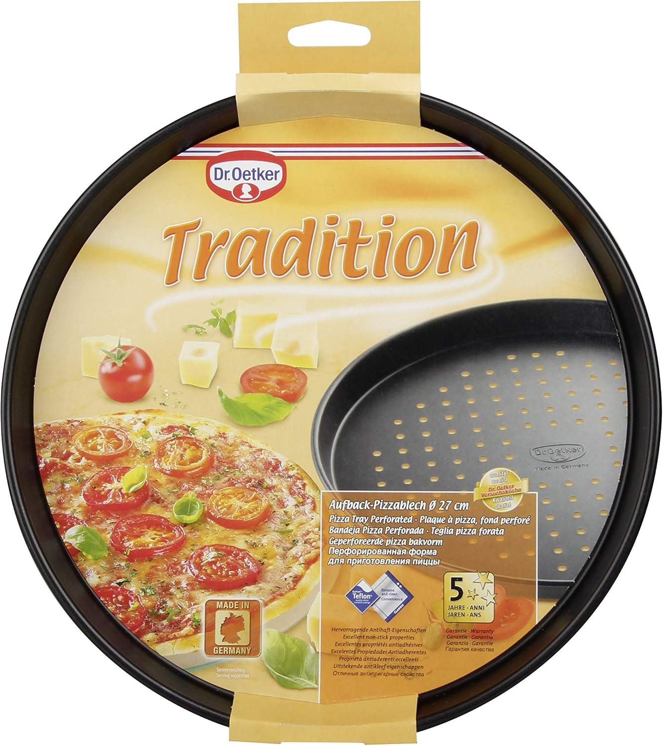 Dr. Oetker Tradition 28 Cm Non-Stick Bakeware Perforated Pizza Tin, Black image number 4