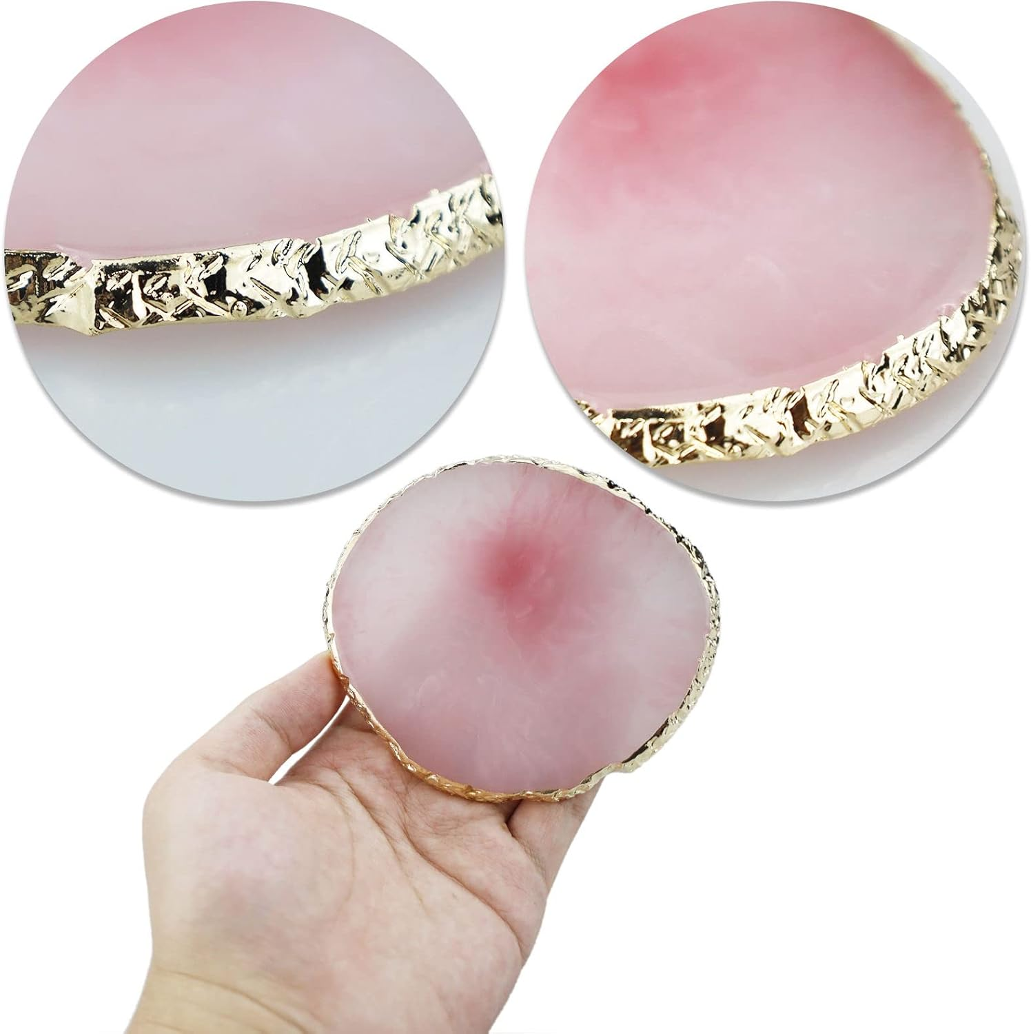 Resin Nail Art Palette, Nail Polish Color Mixing Palette Nail Painting Display Tray Nail DIY Supplies (Pink) image number 4