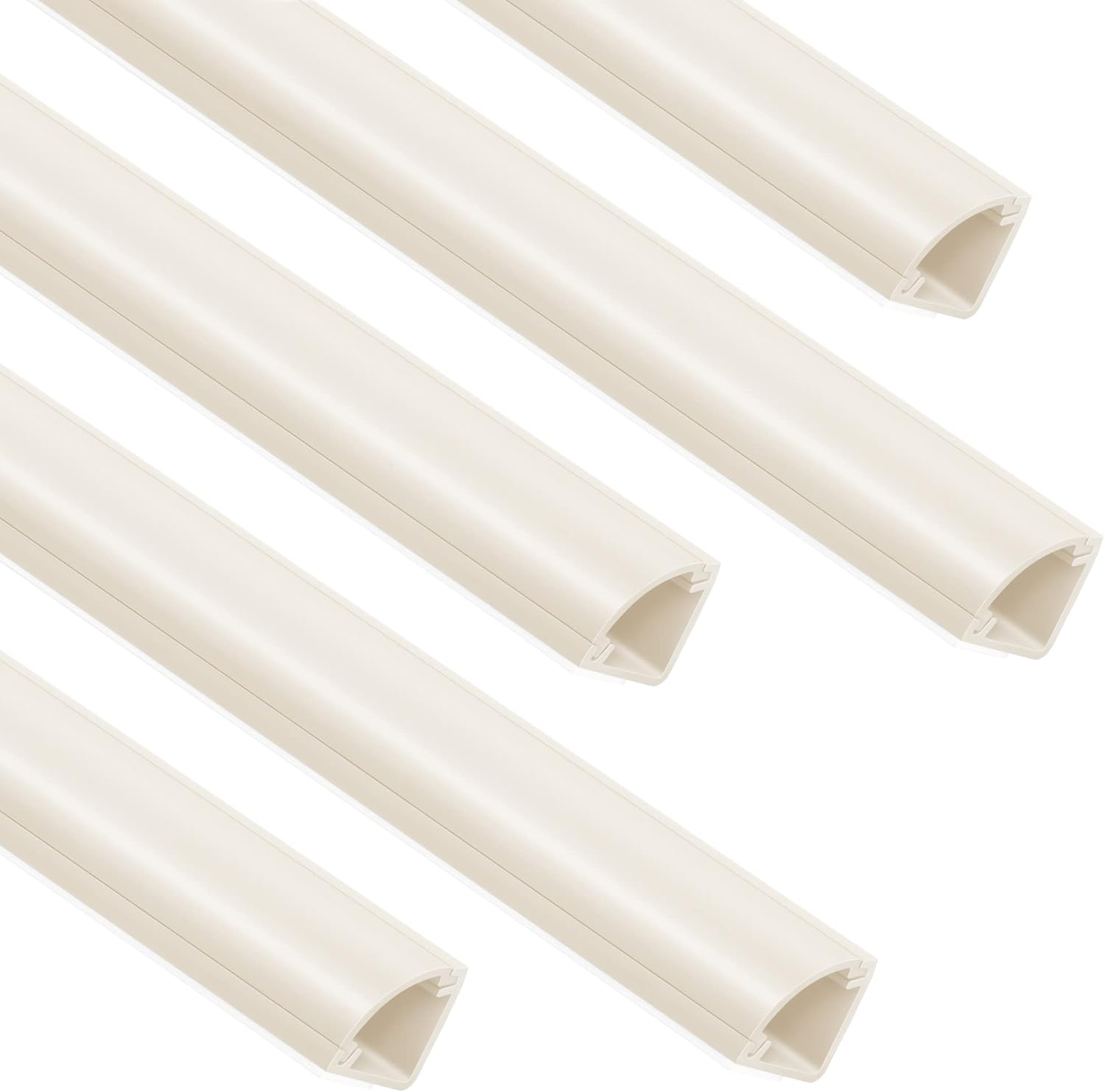 85In Corner Cord Hider, Large Capacity Wire Covers for Cords, Cord Concealer Paintable Corner Cord Cover, Quarter round Cable Raceway for Wall, Floor, Baseboard, Ceiling, 5 X L 17In, Beige