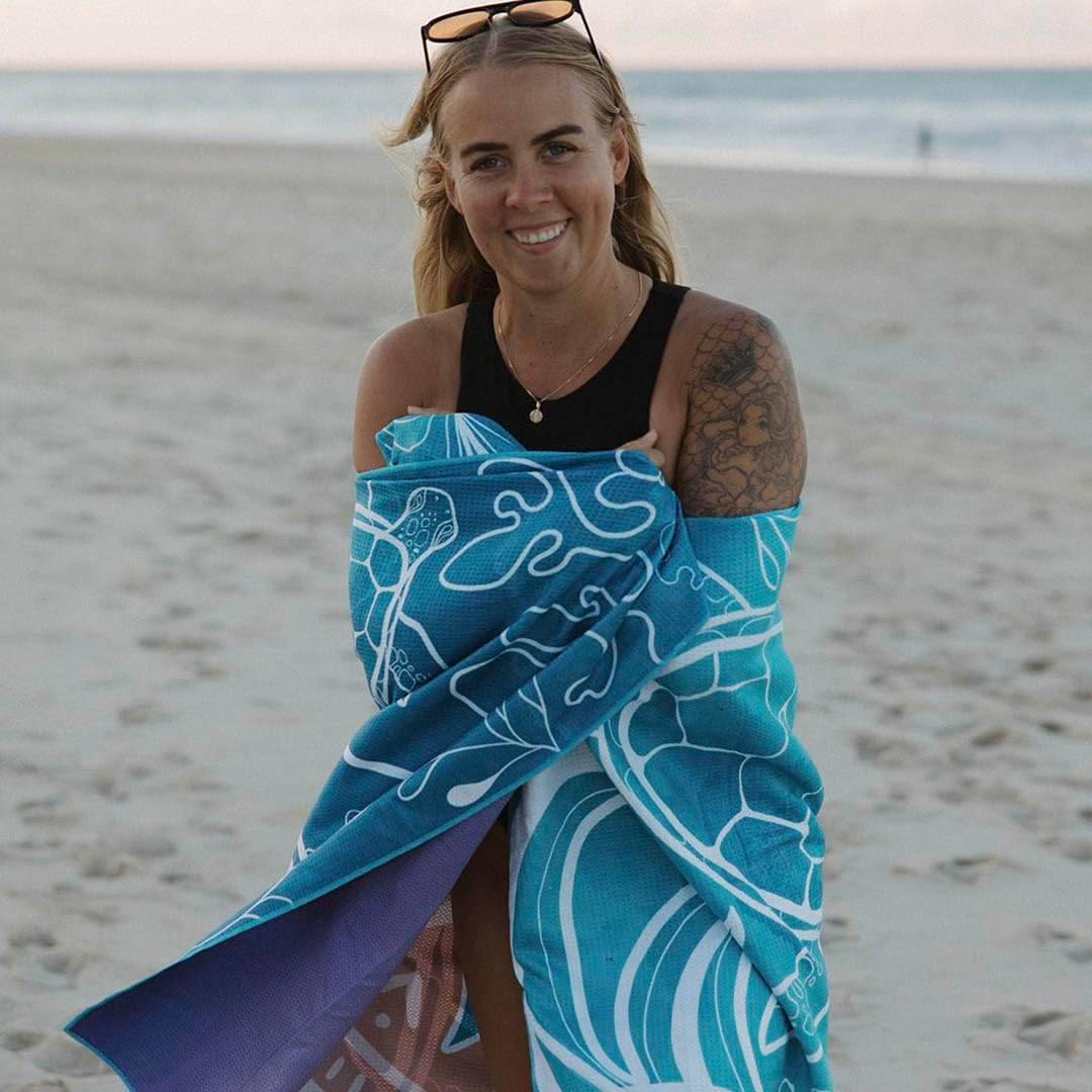 Sand Free Beach Towel | Whale Tale | Quick Drying Reversible Design (Single) image number 3