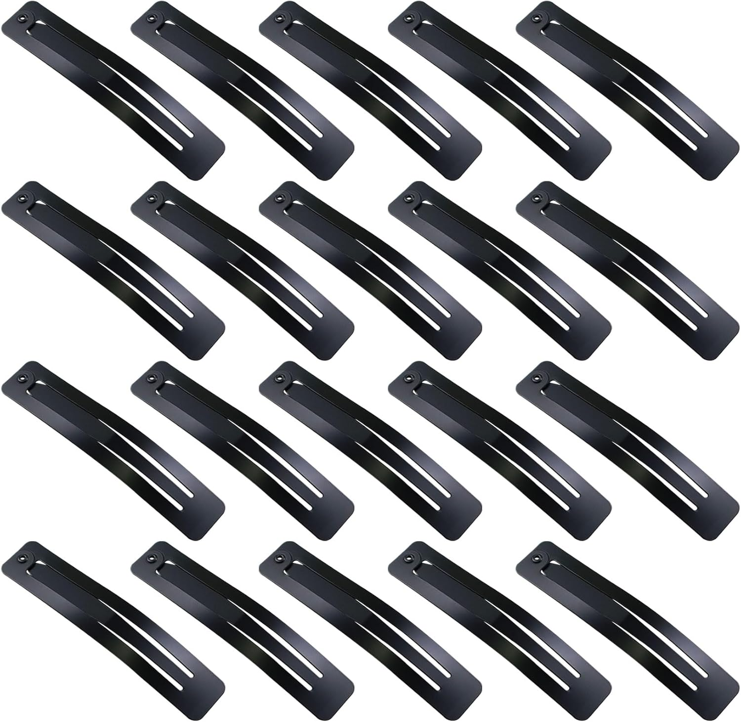 Hair Clips Girls Pack of 20 7 Cm Large Snap Hair Clips Hair Clips Metal Hair Clips Black Hair Clips Hair Accessories Hair Clip for Girls, Men and Women, Rectangle image number 2