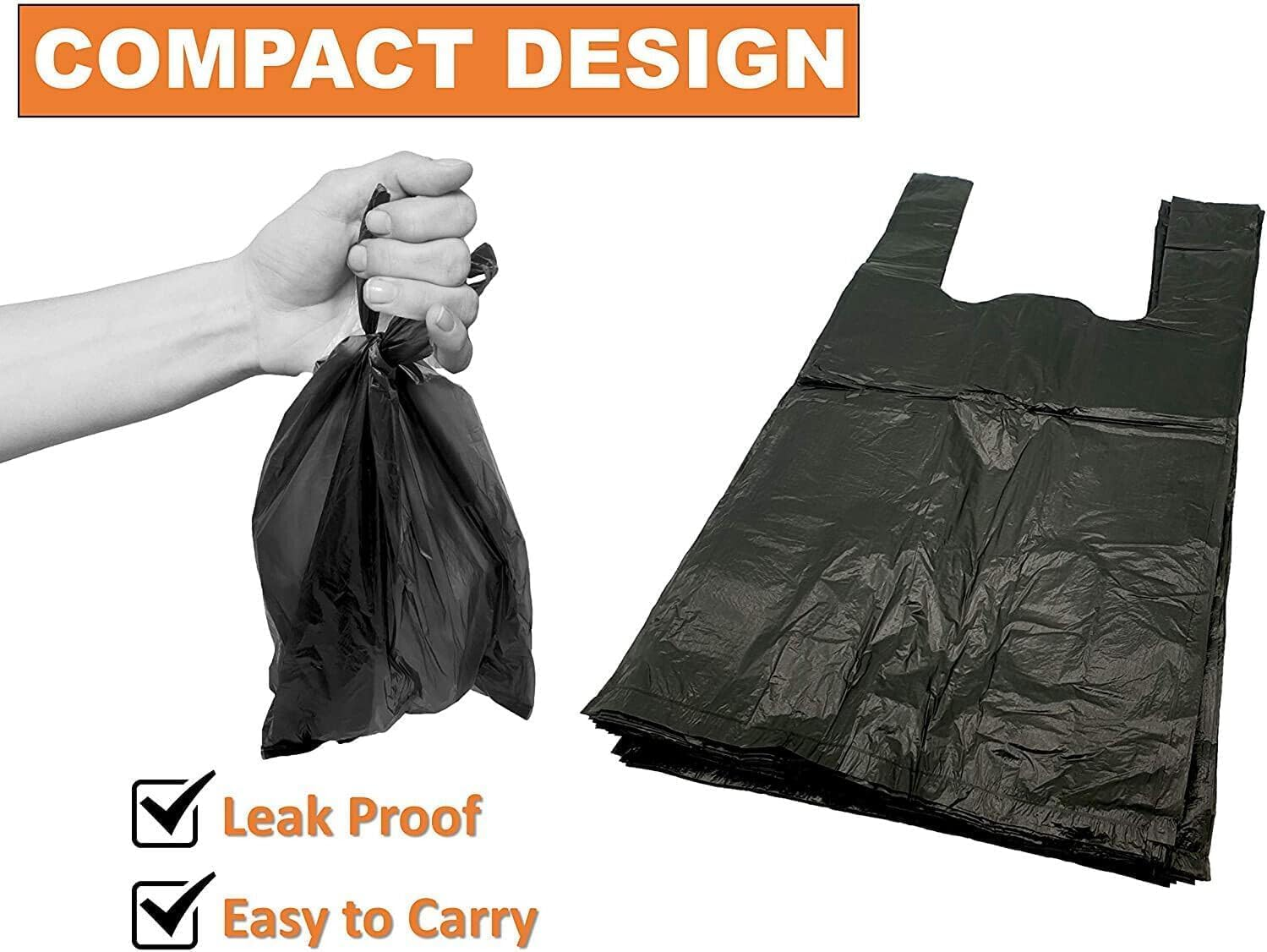 LEDON Pet Compost Waste Bags - Compost Dogs Poop Bag - Garbage Holder with Handles - Cat & Dog Poo Litter Disposable Bag (Randomly Color) X100Pcs/200Pcs/500Pcs Bags per Box (5) image number 2