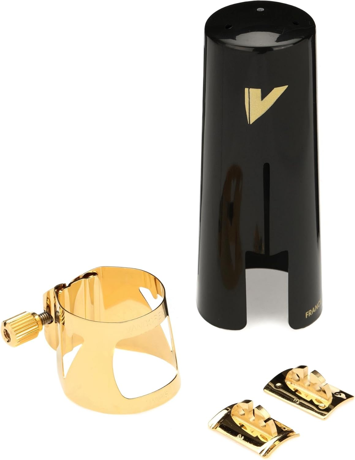 Vandoren Optimum Ligature and Plastic Cap for Alto Saxophone Gilded, Golden image number 3