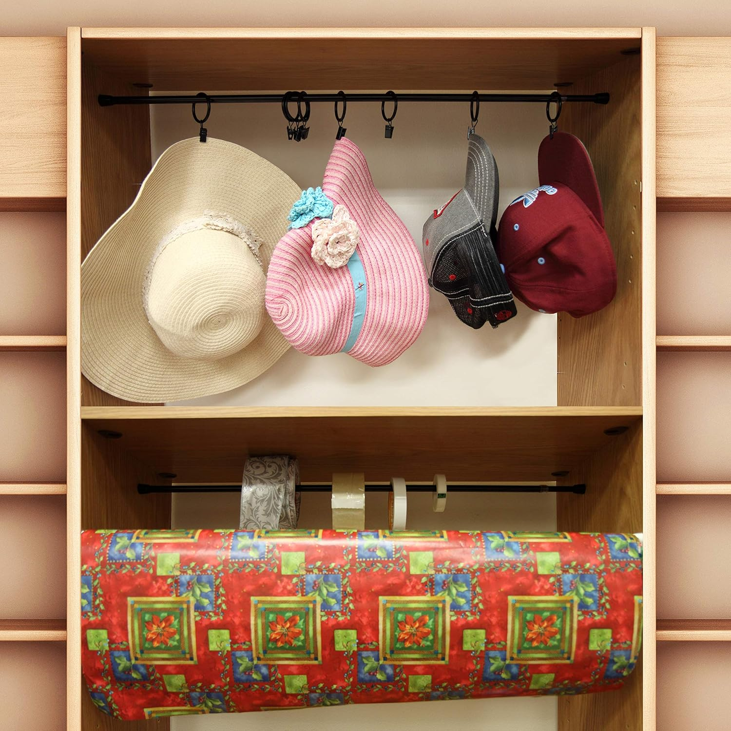 Rod Desyne 7/16" Spring Tension round Rod, 18"-28" - White image number 2