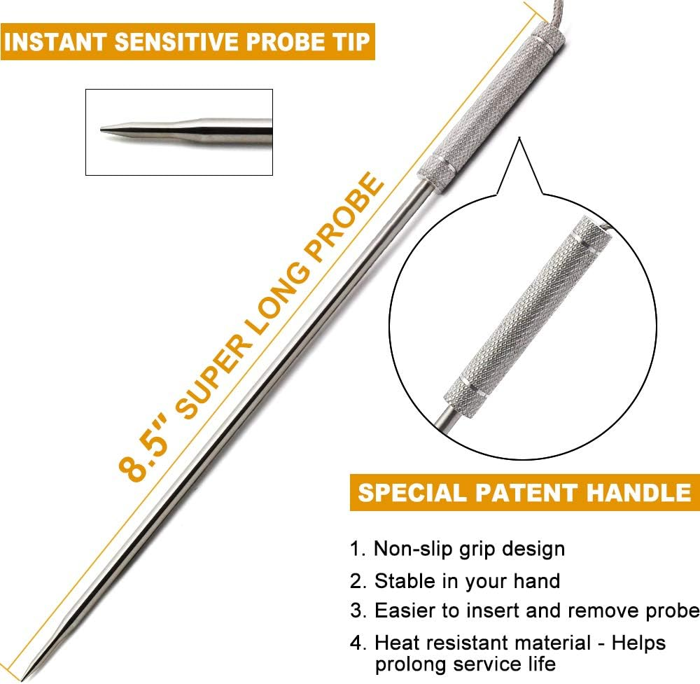 Thermopro Official Stainless Steel Probe Replacement Stainless Meat Probe for TP17/20/25/920/826 image number 1