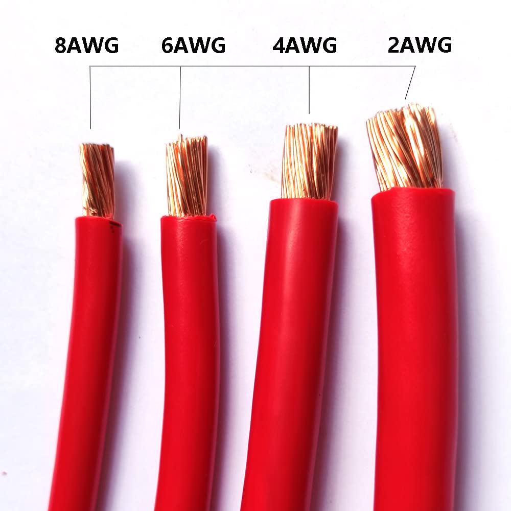2 AWG 12In Power Battery Cables with 3/8" Lugs Terminals,Pure Copper Battery Inverter Cables Set, 2 Gauge X 12" (1 Black & 1 Red) for Marine Solar ATV Lawn Mower RV Car Motorcycle (12-Inch)