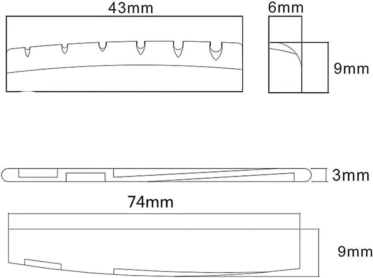 Unbleached Acoustic Guitar Bridge Saddle, Easy Installation Classic Appearance Bone Bridge Saddle Improving Sound Quality for Music Recording (4 Saddle) image number 5