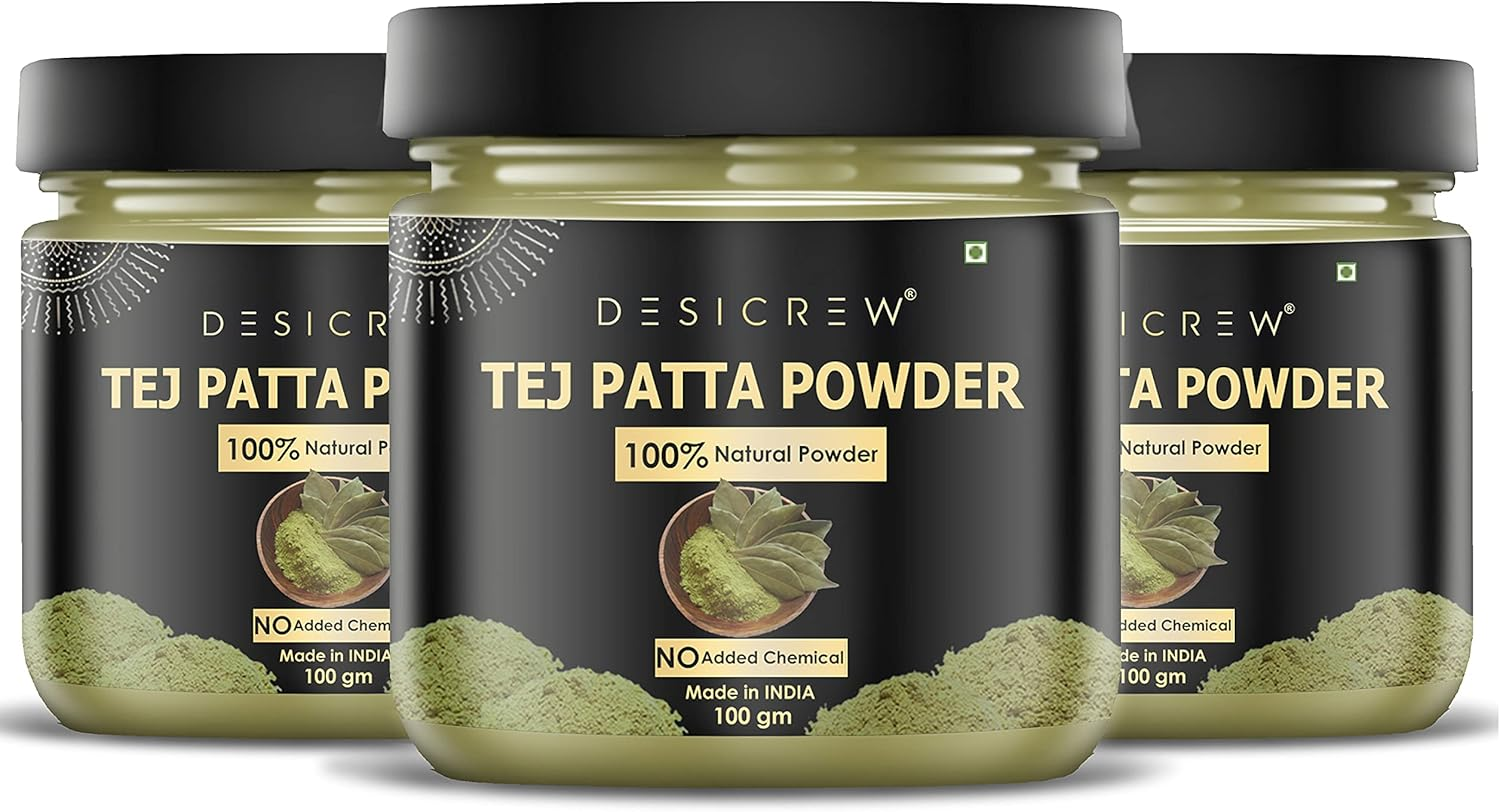 DESICREW Pure & Natural Tej Patta Powder for Natural Texture & Colour, Strong, Shiny, Silky,Healthy Scalp, Dandruff & Spilt Ends Free Hair Pack 300 GM image number 1