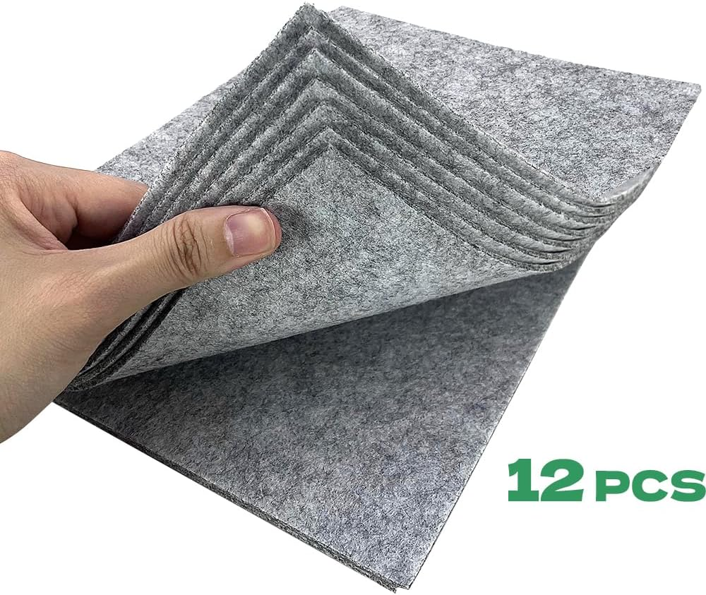 HXJDAM 2 Mm Stiff Felt for Crafts, 20 X 30 Cm Felt Fabric Craft Felt, Pack of 12 Felt Panels, Non-Woven Fabric Felt, Polyester Felt, Felt Sheets Felt Sheets for DIY Crafts and Sewing (Grey) - Deep Blue image number 3