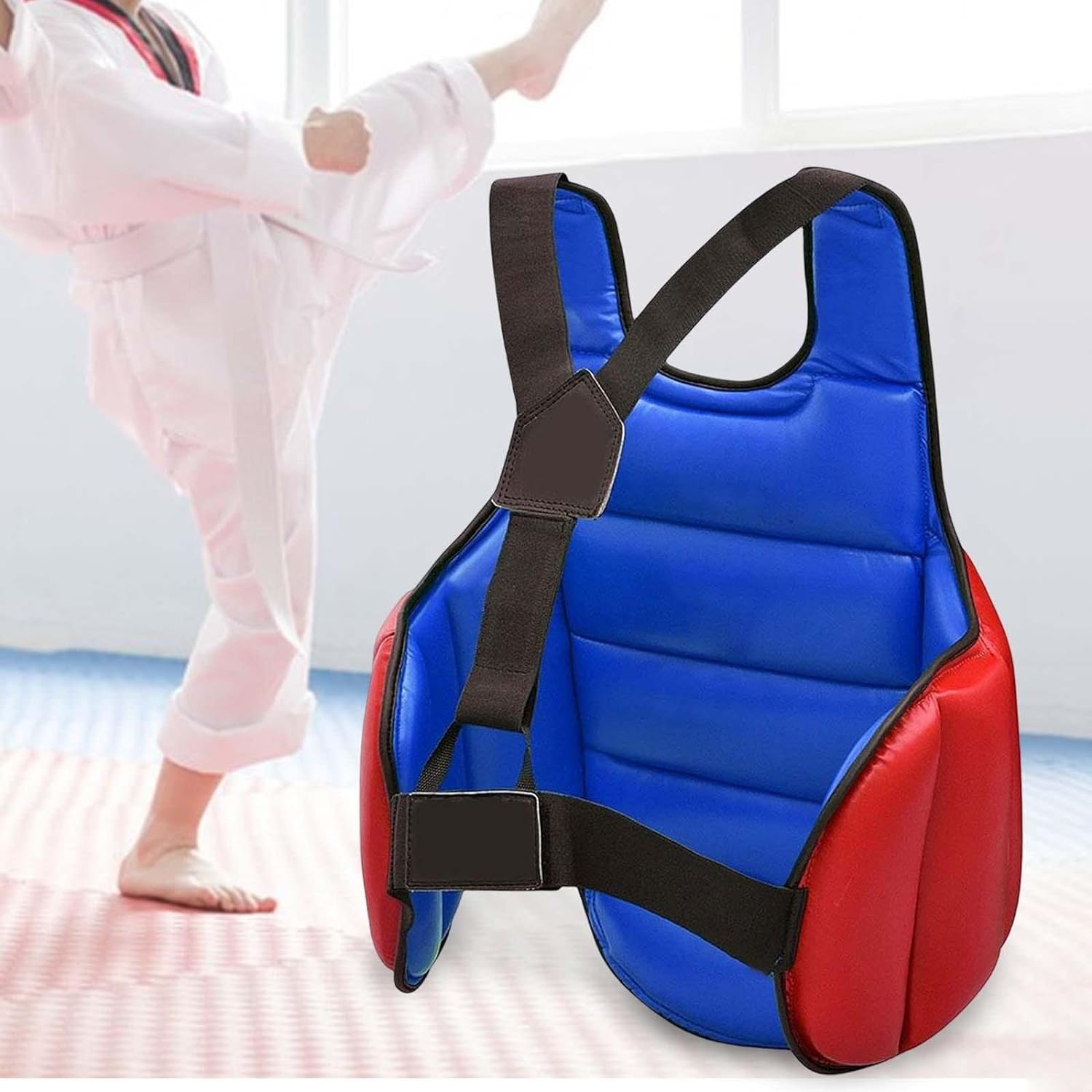 Reversible Karate Guard Chest Protector Body Boxing Rib Shield Armour Protection Pad MMA Taekwondo Protector Vest for Women Men Kids Sanda image number 4