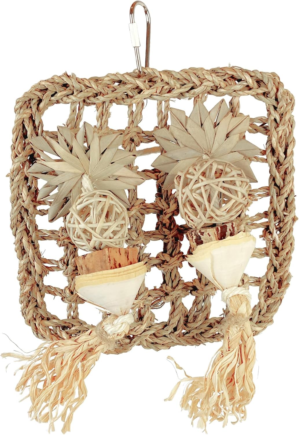 Avian Care Naturals Square Playwall Bird Toy 28Cm &ndash; Hanging Woven Foraging Wall with 100% Natural Chew Materials, for All Birds, Eco-Friendly image number 2