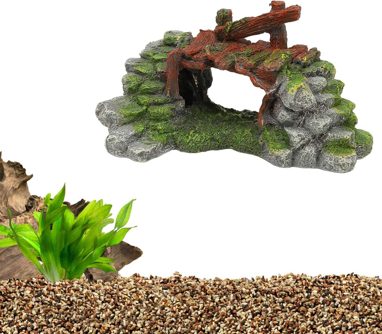 18Cm/7Inch Resin Mountain Fish Tank Decoration: Enhance Your Underwater Environment or Outdoor Garden with This Exquisite Aquarium Ornament image number 1