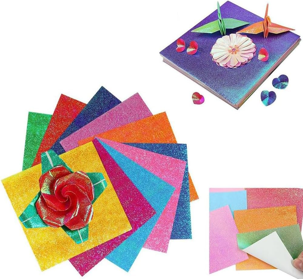 50 Sheets Colorful Glitter Cardstock Paper 10&times;10Cm, Thick Glitter Craft Paper for Scrapbook DIY Art Project Greeting Cards Wedding Birthday Party Decoration 10 Colors image number 4