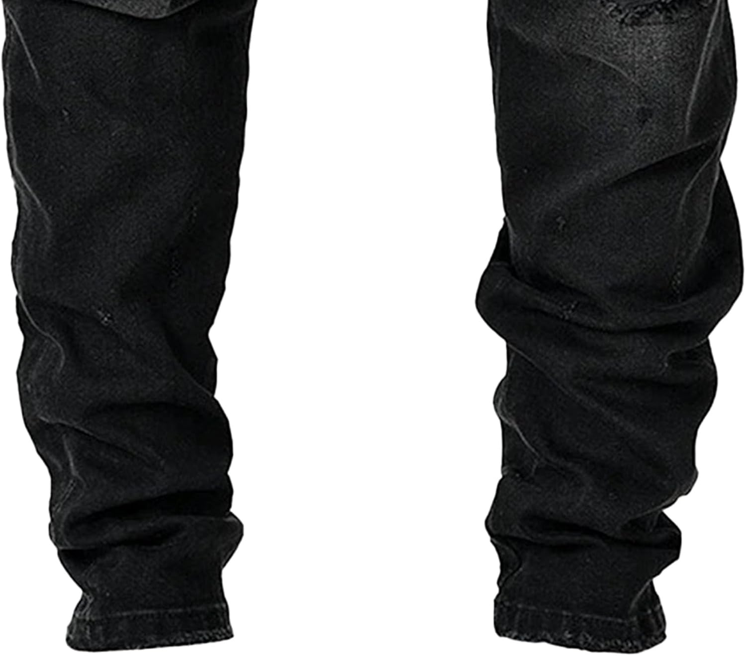 Men'S Trendy Skinny Jeans Classic Straight Ripped Slim Fit Jean Casual Regular Tapered Male Denim Pants, Black, L image number 2