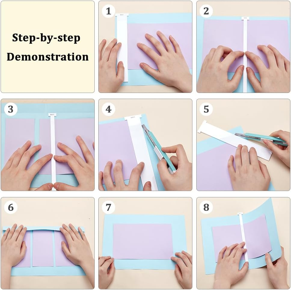 FINGERINSPIRE 10 Pcs Acrylic Bookbinding Spacer Tool 3/4/5/6/7/8/9/10/20/30Mm White Bookbinding Ruler T Shape Straight Edge Book Binding Kit for Making Book with Spine, Covered with Protective Film