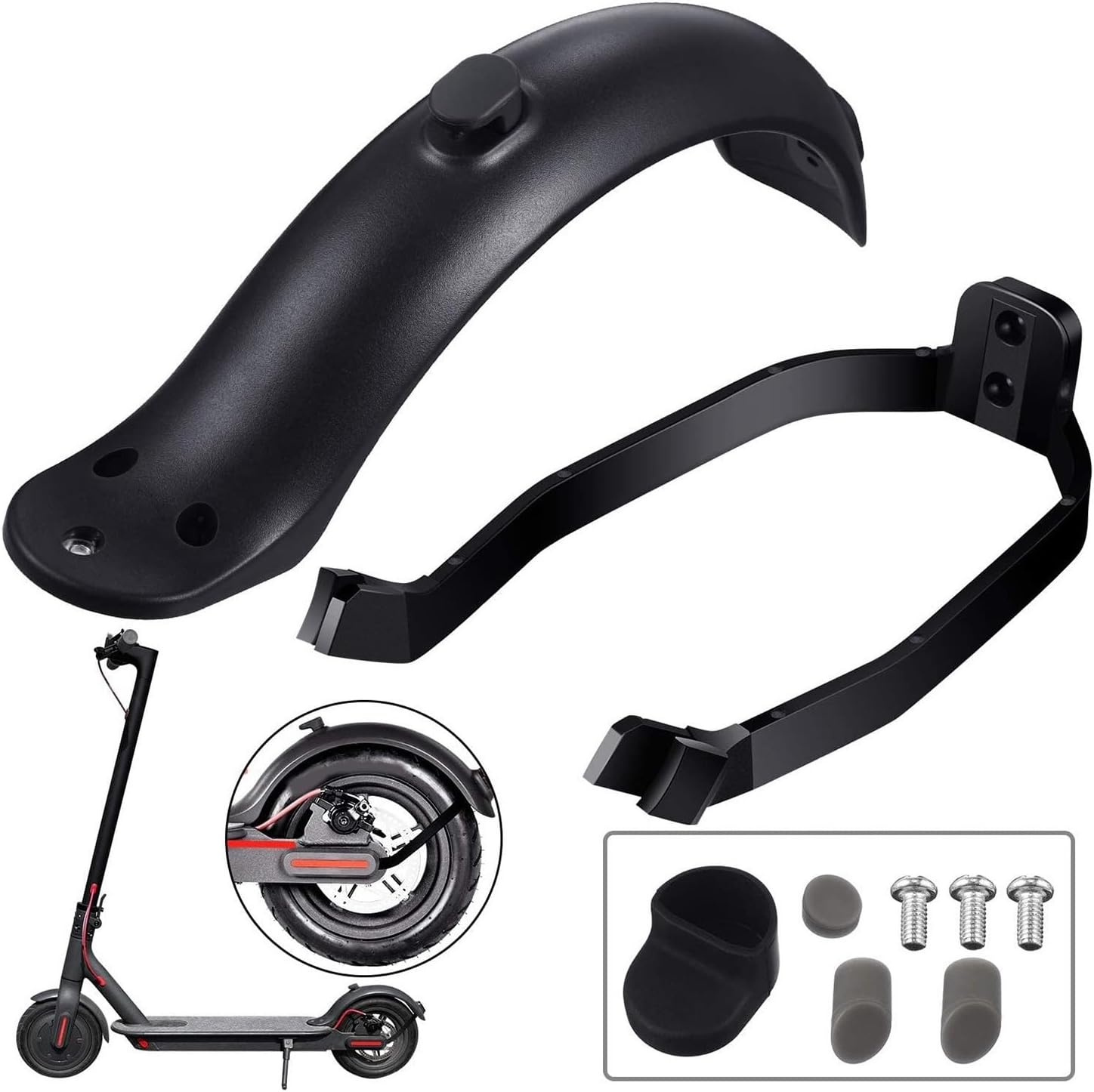LESANGBAIHUODIAN Rear Mudguard and Bracket Replacement Accessory Fit for M365/M365 Pro Scooter with Screws and Screw image number 2