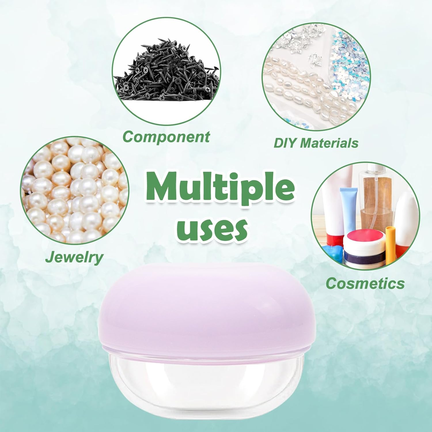 10 Pcs Small Travel Containers 10Ml Leak Proof Mini Travel Jars with 10 Pcs White Small Makeup Spatula, Convenient Travel Jars with Lids for Creams Lotion Moisturizer (Colorful) image number 2