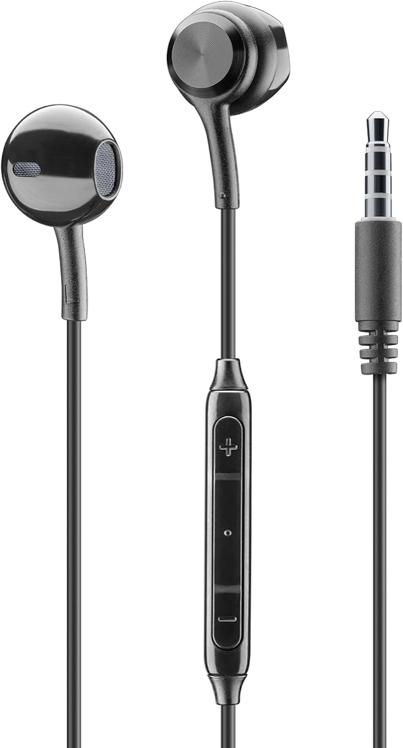 Music Sound Wired Earphones - Capsule Design - 3.5 Mm Jack Plug - Stable and Comfortable - Ergonomic - Black