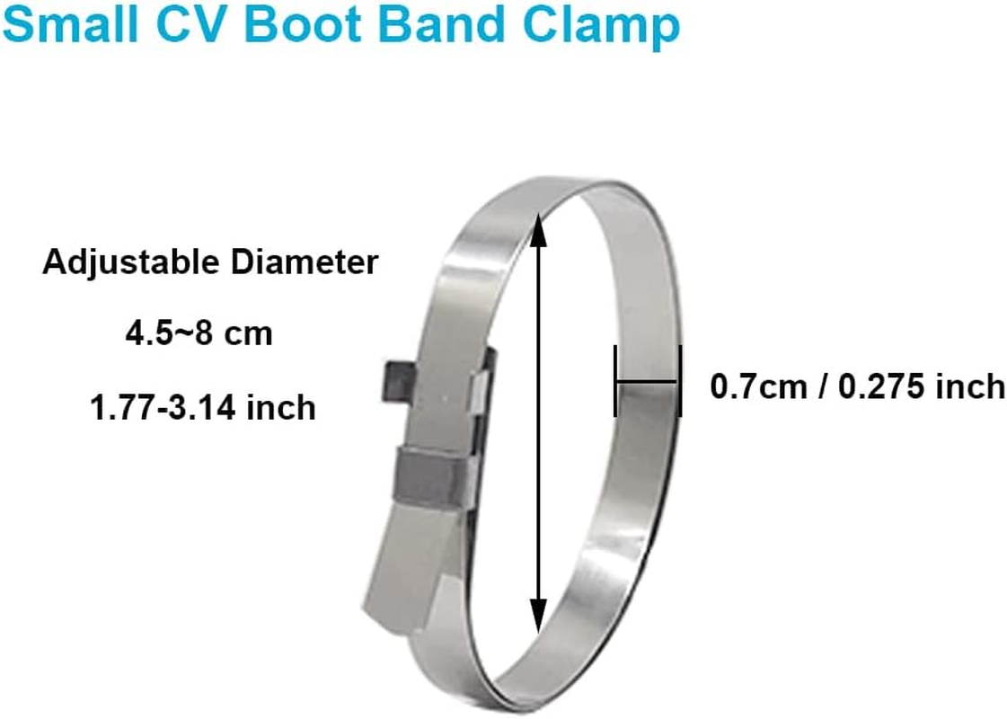 Drive Shaft CV Boot Band Clamps - Axle Boot Clamps Universal Adjustable Stainless Steel CV Boot Clamp for CV Boots & Joints 24Pcs(12Pcs Large+ 12Pcs Small) image number 1
