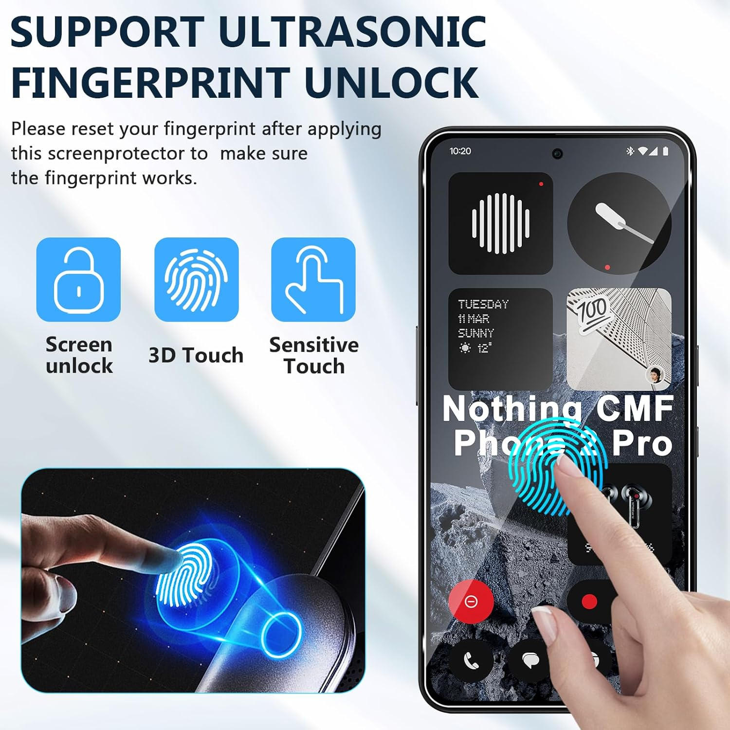 Xunzii Screen Protector for Nothing CMF Phone 2 Pro for Tempered Glass with Camera Protection [2+2 Pieces], 0.33 Mm Ultra Clear Film, 9H Hardness Screen Protector, Anti-Scratch Protective Glass image number 4