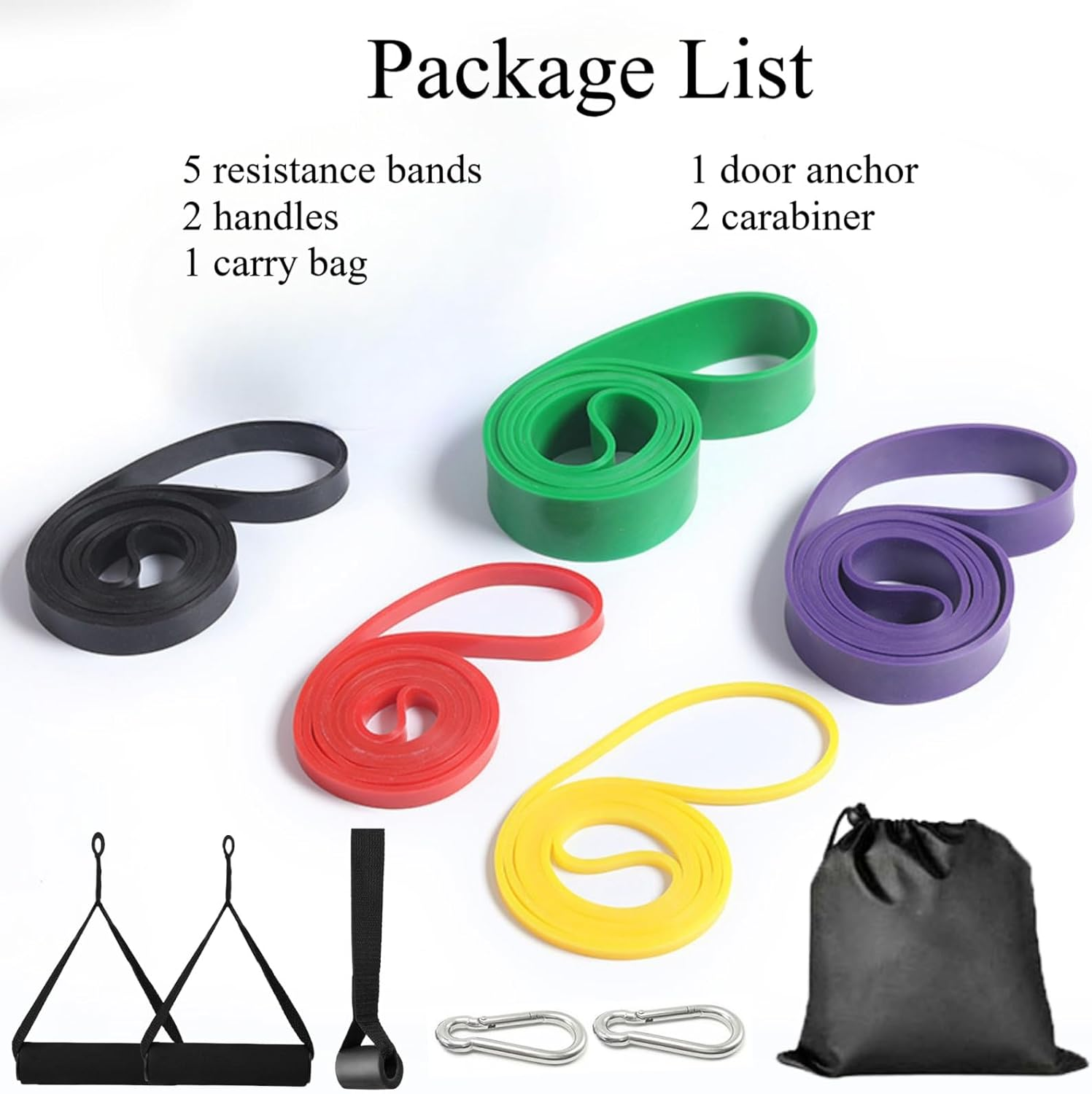 Resistance Bands, Pull up Assist Bands - Workout Eexercise Long Resistance Bands Set for Working Out, Fitness, Training, Physical Therapy for Men Women image number 5