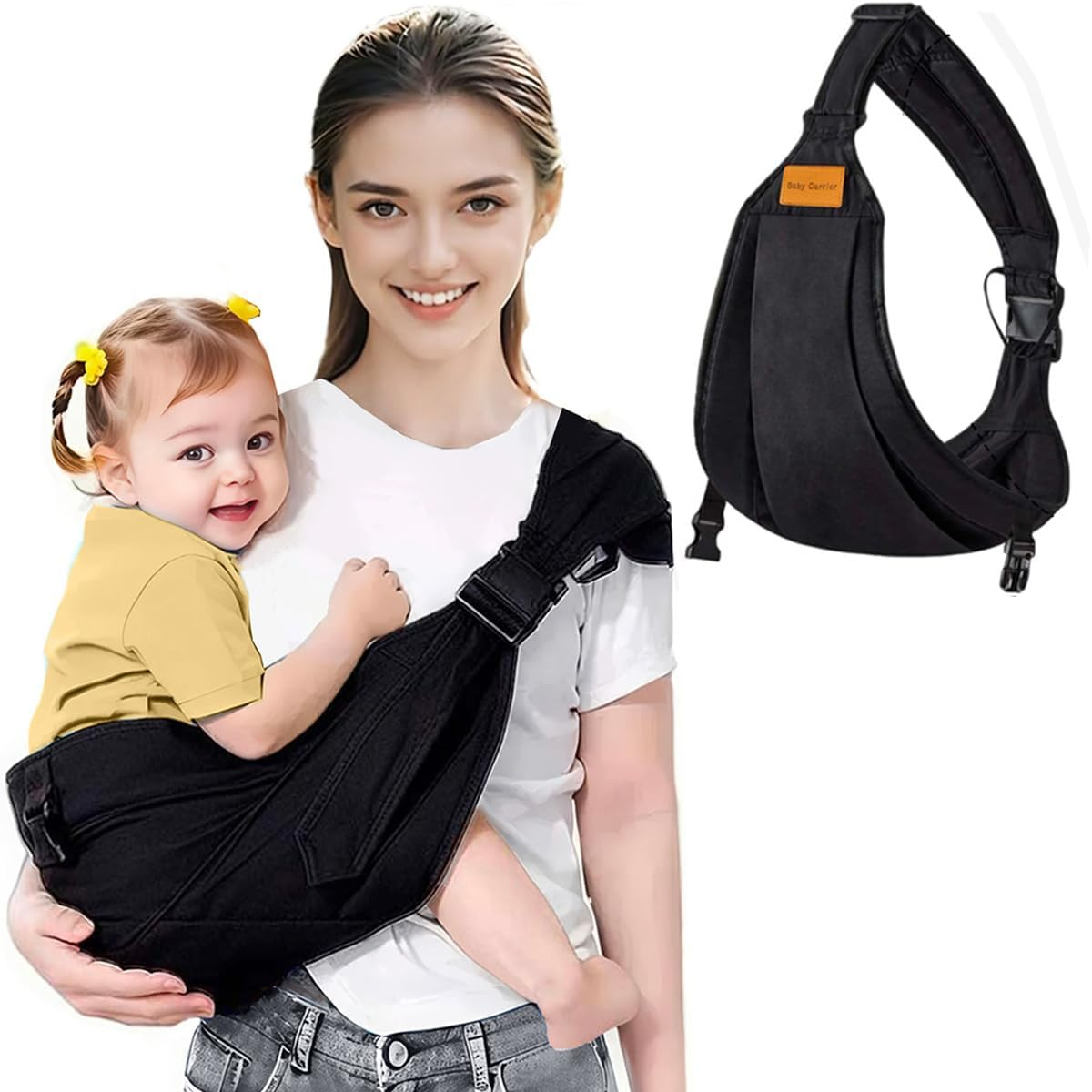 HJB VISSO Baby Carrier Toddler Sling, Adjustable Baby Sling Upgraded Comfortable Baby Wrap Carriers Ergonomic-Designed, Portable and Lightweight Travel Friendly Carrier 3~16KG (Leopard)