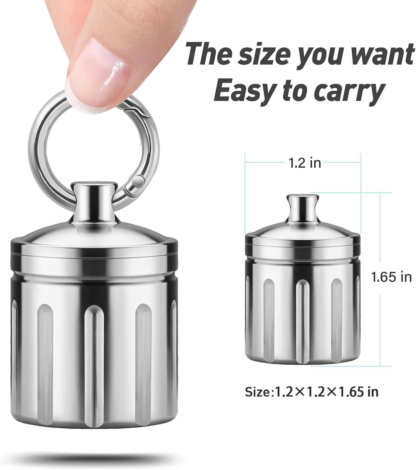 Stainless Steel Waterproof Pill Case, Pill Organizer for Outdoor Travel Camping, Keychain Small Holder Case, Carry Vitamins, Antibiotics, Birth Control Pills, Etc image number 5