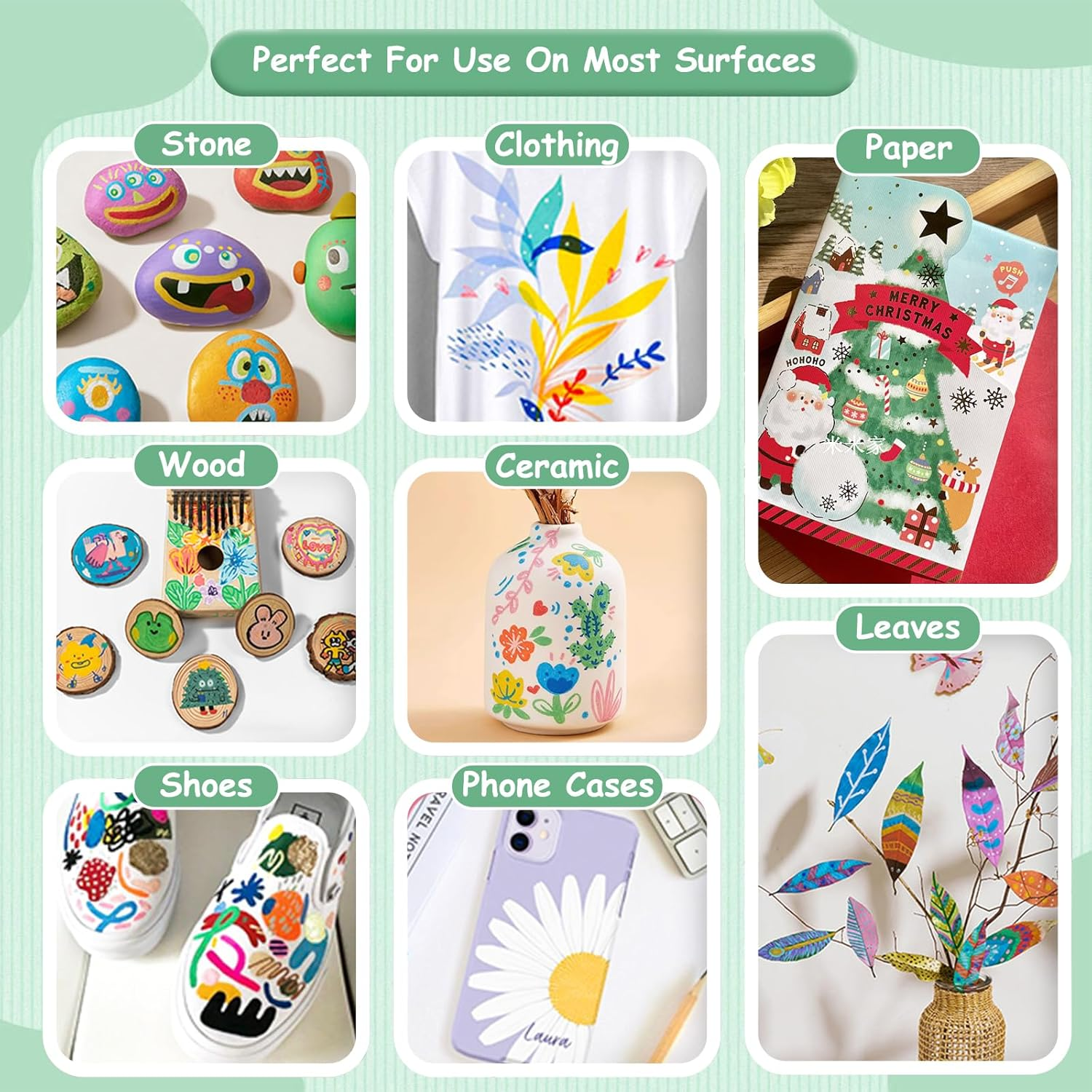 Drawing Markers Set 36 Vibrant Colours, Acrylic Paint Marker Dual Tip Art Markers with Fine and Broad Tips Waterbased Markers for Artists, Students Lettering Journal Writing Calligraphy image number 5