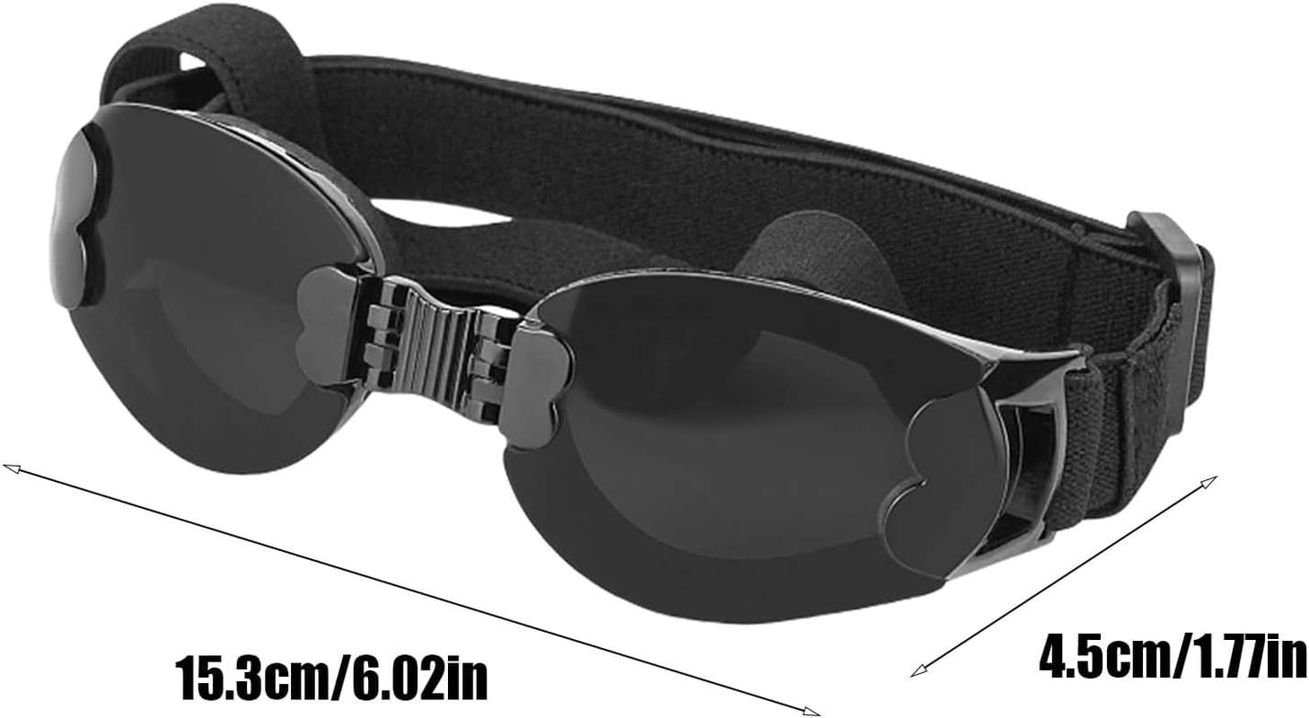 Goggles for Dogs Medium,Eye Protection Goggles for Pets | Adjustable Strap Foldable Pet Sunglasses for Plateau Cross-Country Running Skiing image number 5